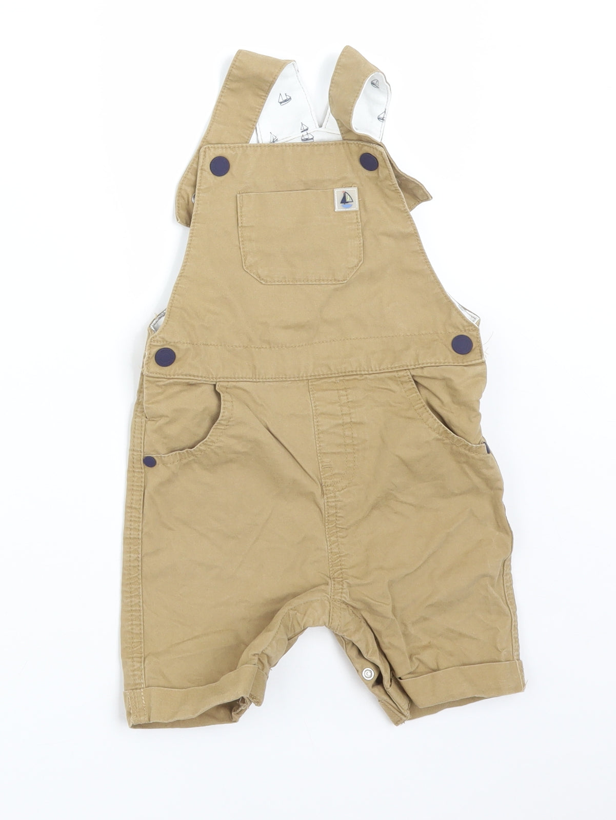 Jasper Conran Boys Brown  Cotton Dungaree One-Piece Size 12-18 Months