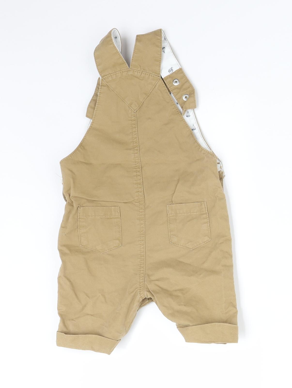 Jasper Conran Boys Brown  Cotton Dungaree One-Piece Size 12-18 Months
