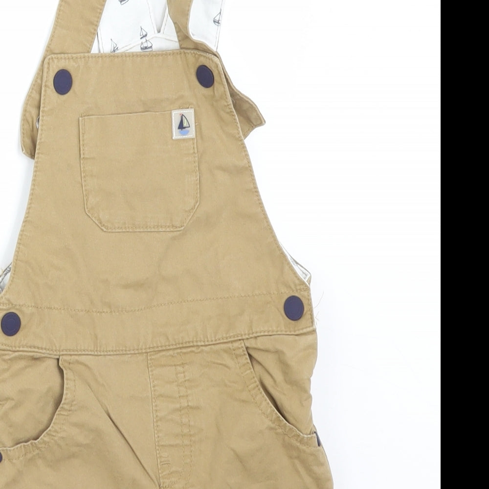 Jasper Conran Boys Brown  Cotton Dungaree One-Piece Size 12-18 Months