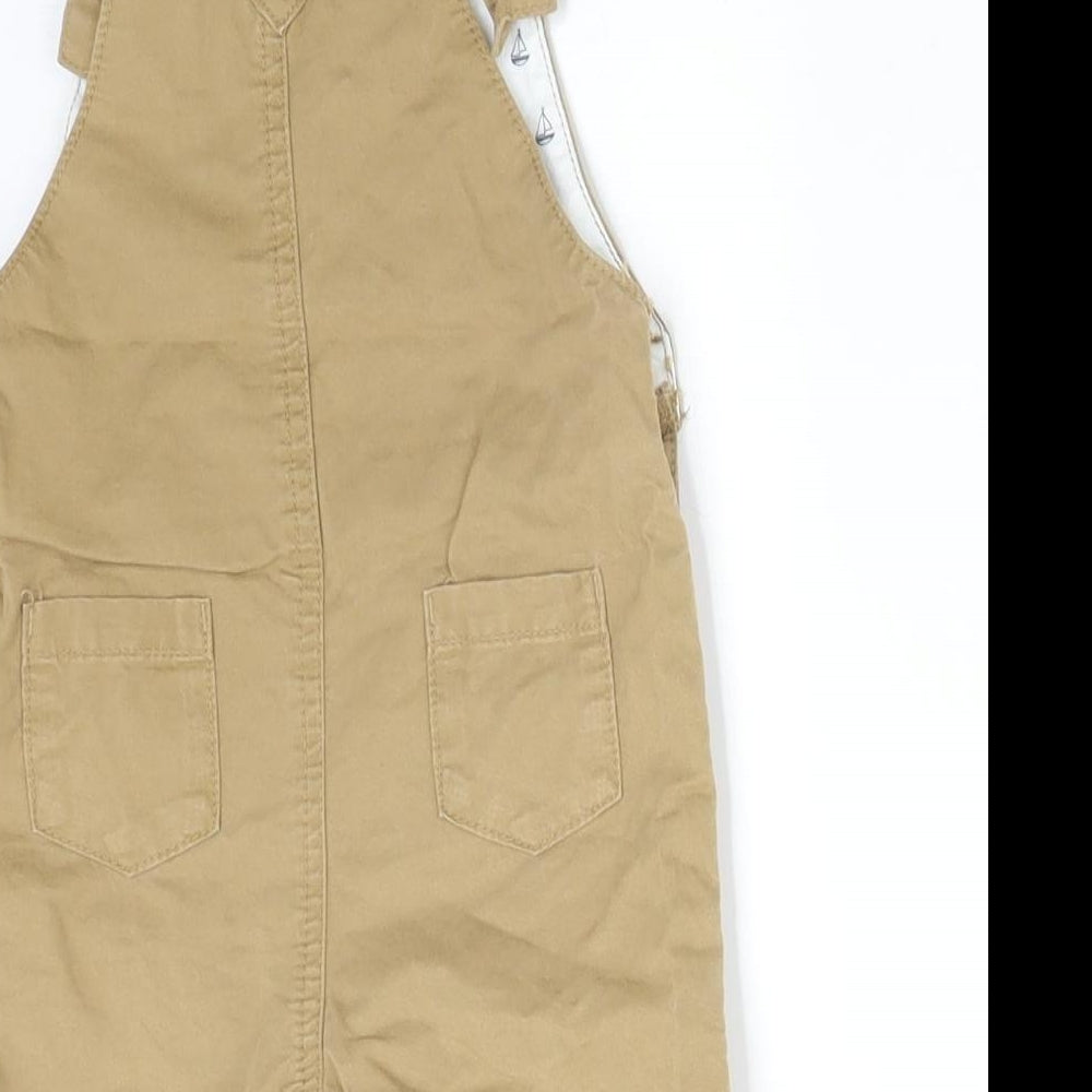 Jasper Conran Boys Brown  Cotton Dungaree One-Piece Size 12-18 Months