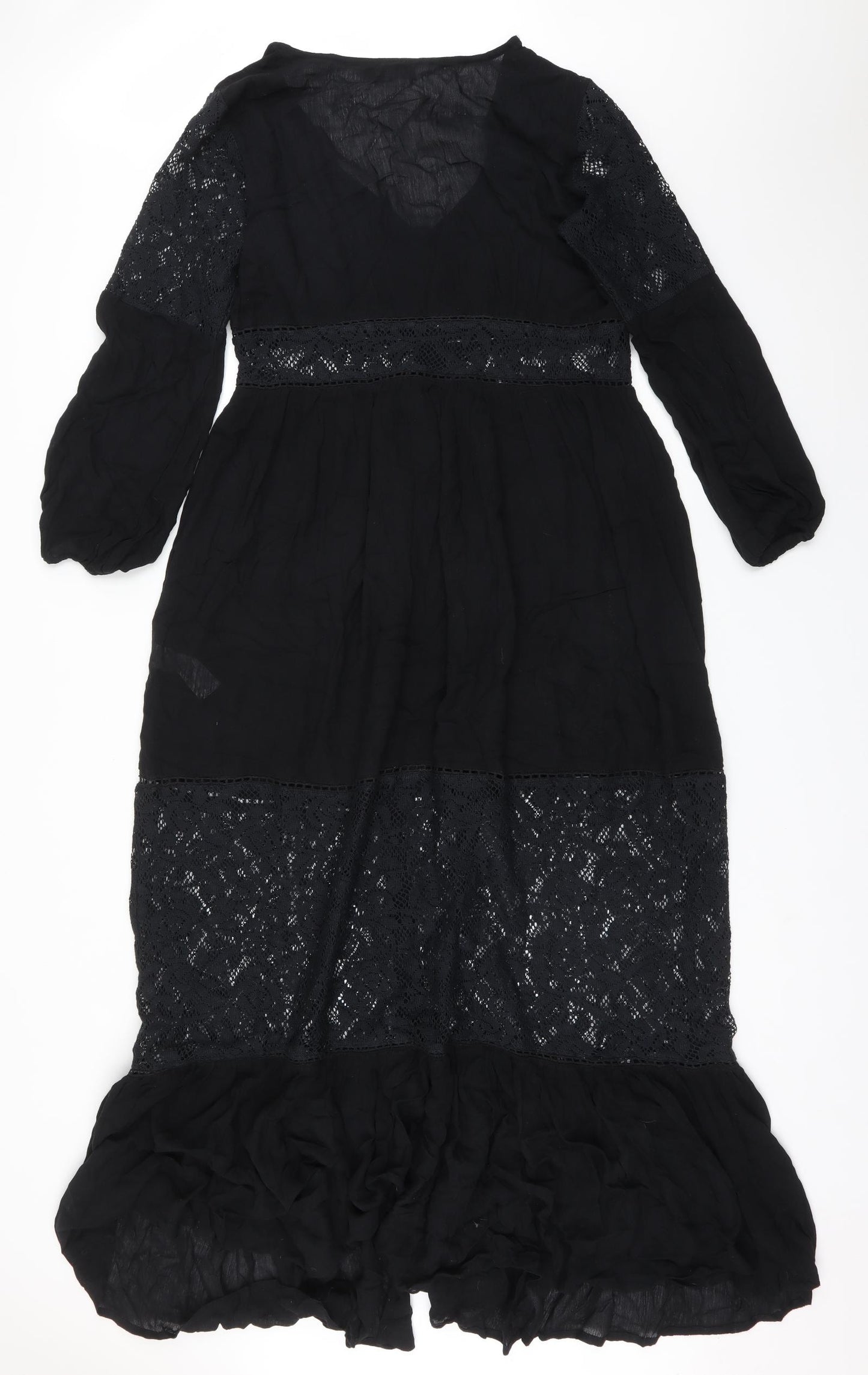 Boohoo Womens Black  Viscose A-Line  Size 12  V-Neck