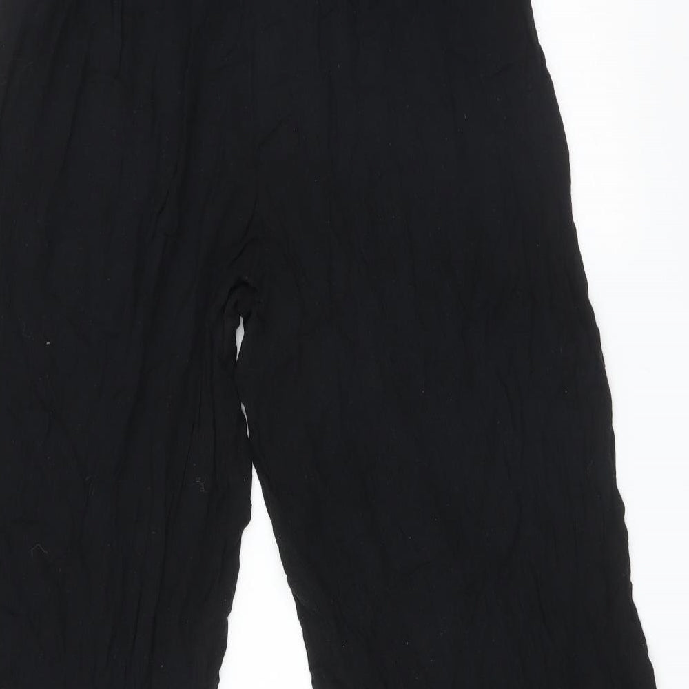 Topshop Womens Black  Viscose Trousers  Size 10 L22 in Regular