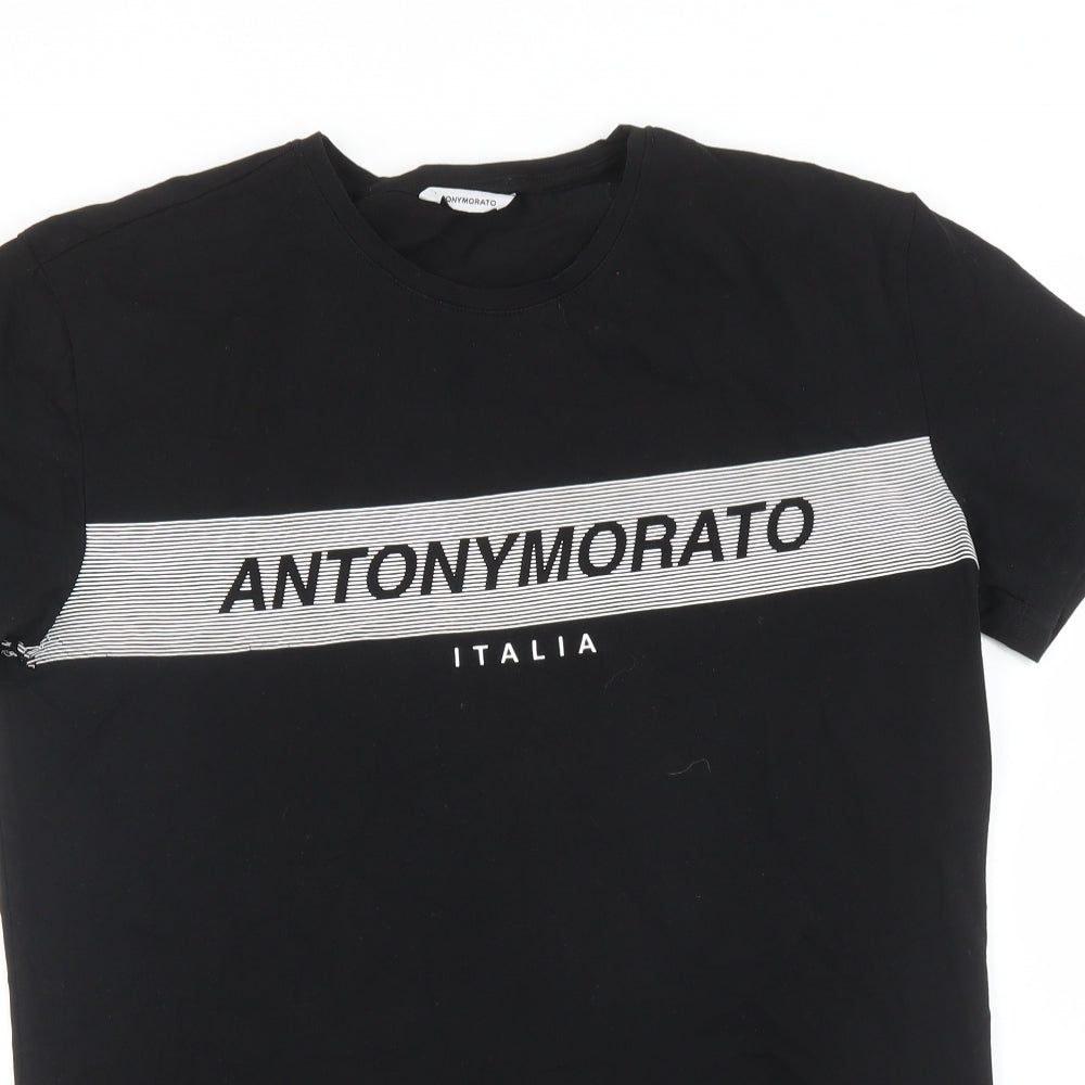 Antony Morato Mens Black  Cotton  T-Shirt Size XL Round Neck  - ANTONYMORATO ITALIA