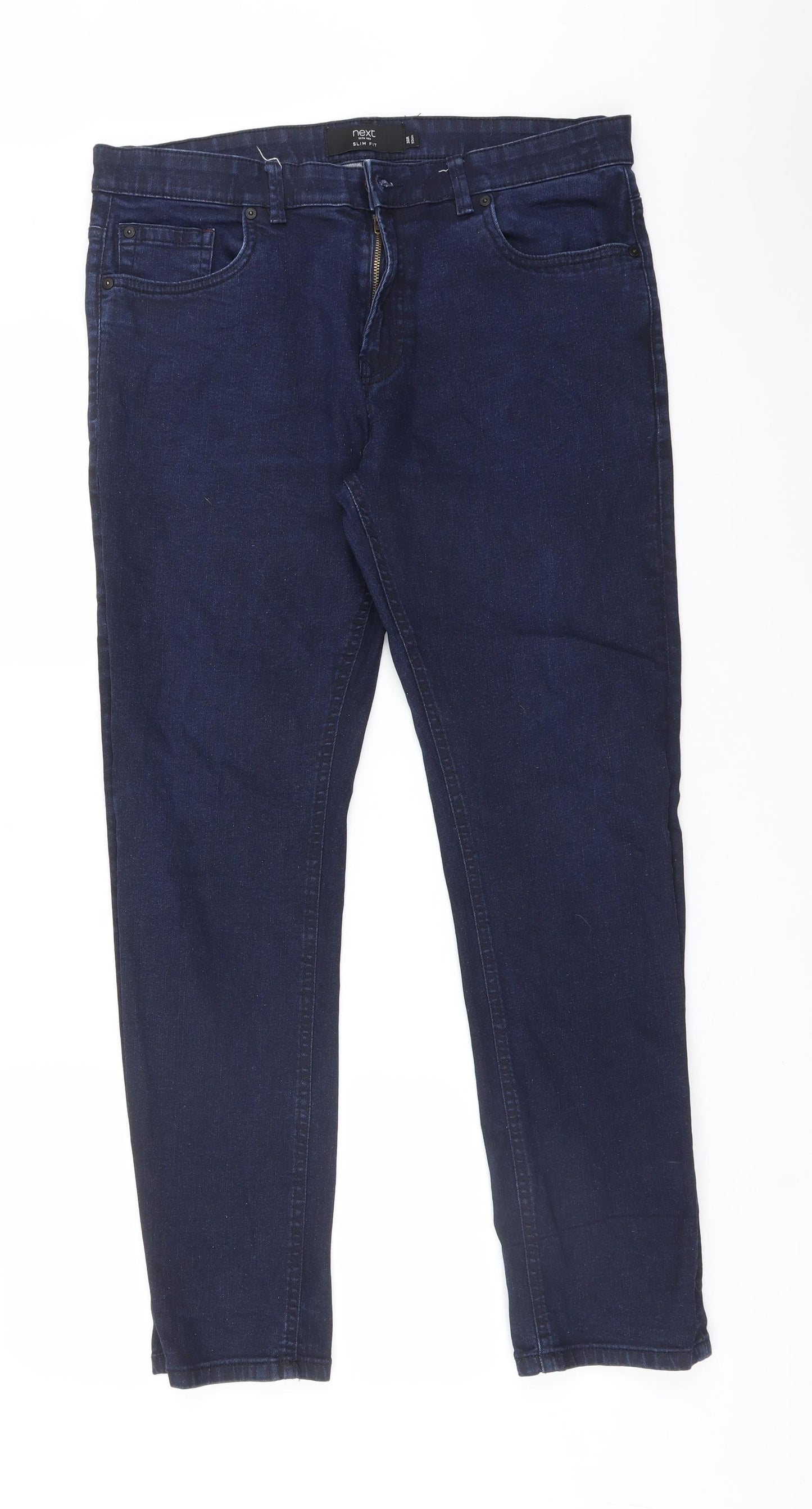 NEXT Mens Blue  Cotton Straight Jeans Size 36 L31 in Slim