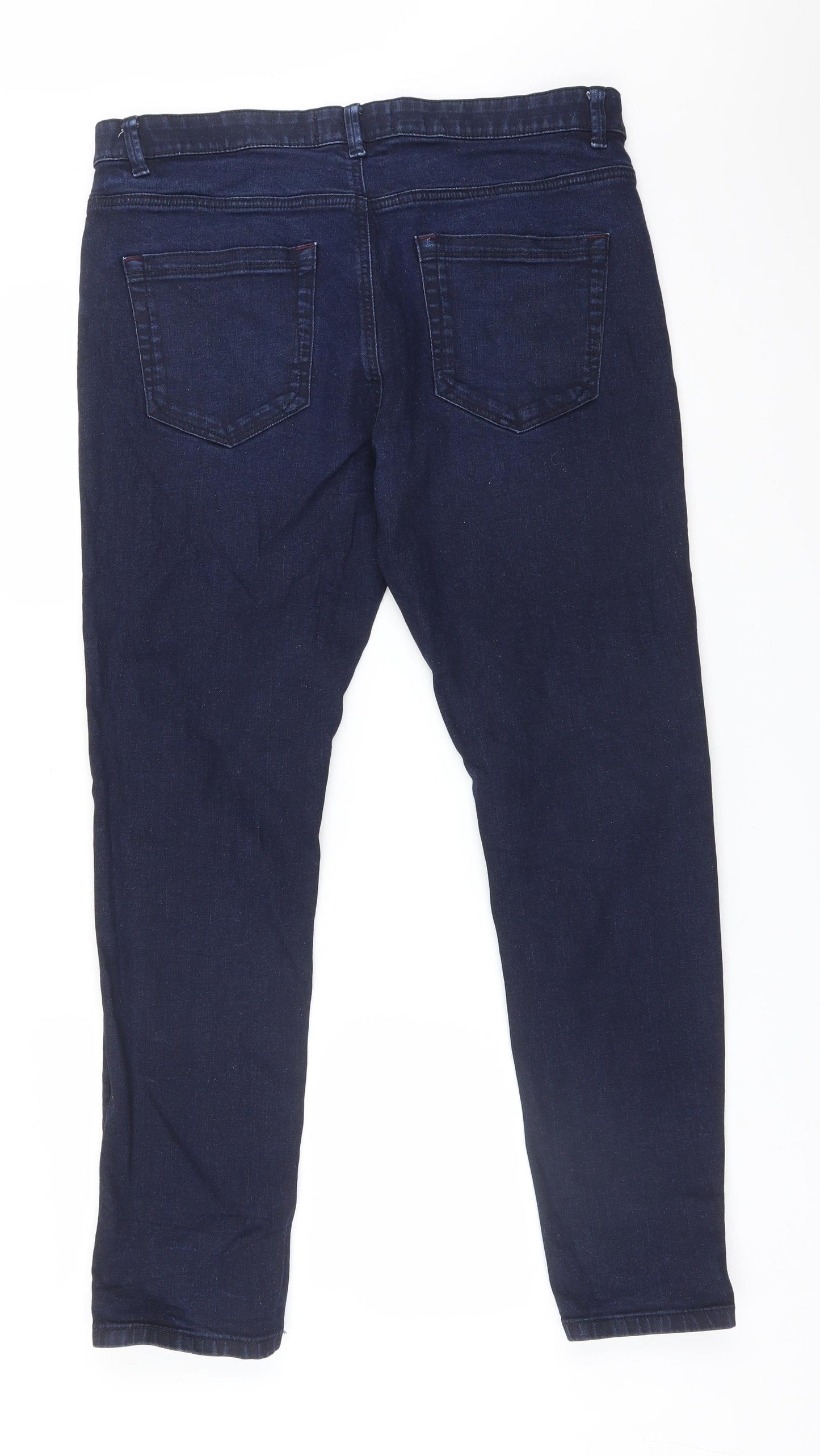 NEXT Mens Blue  Cotton Straight Jeans Size 36 L31 in Slim