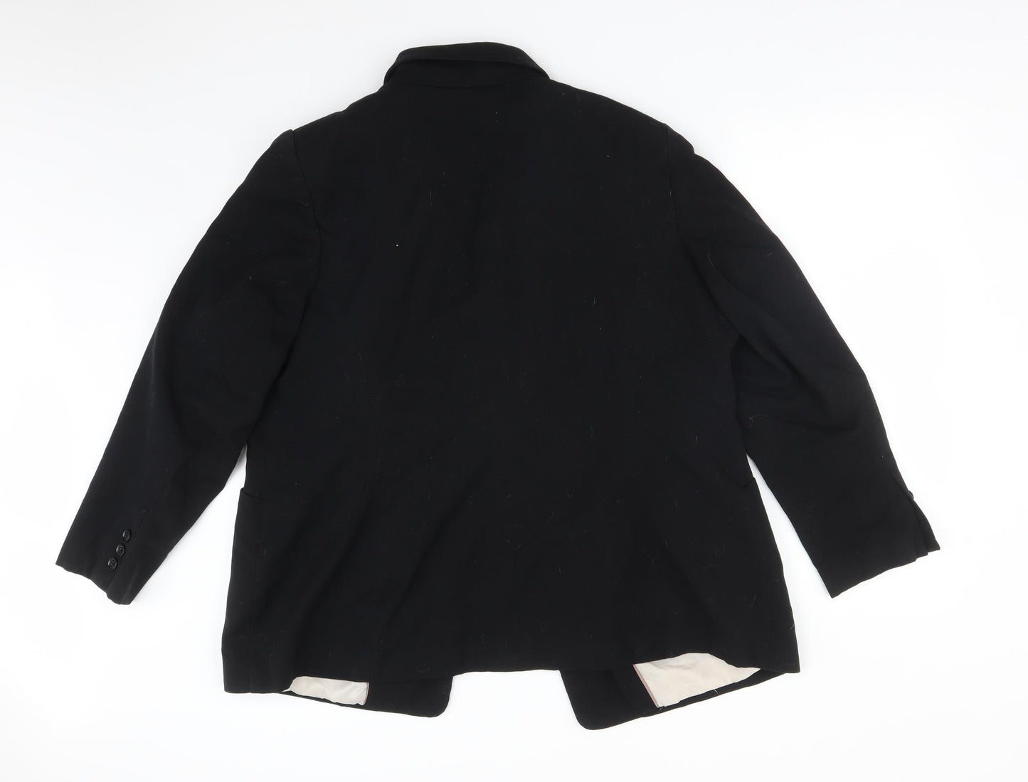 M&S Womens Black  Polyester Jacket Suit Jacket Size 22