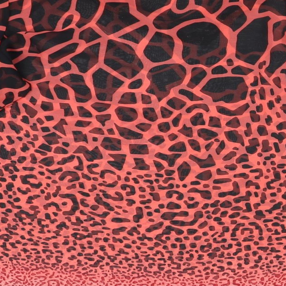 PARK MCCA Womens Multicoloured Animal Print  Basic Blouse Size 10 Round Neck