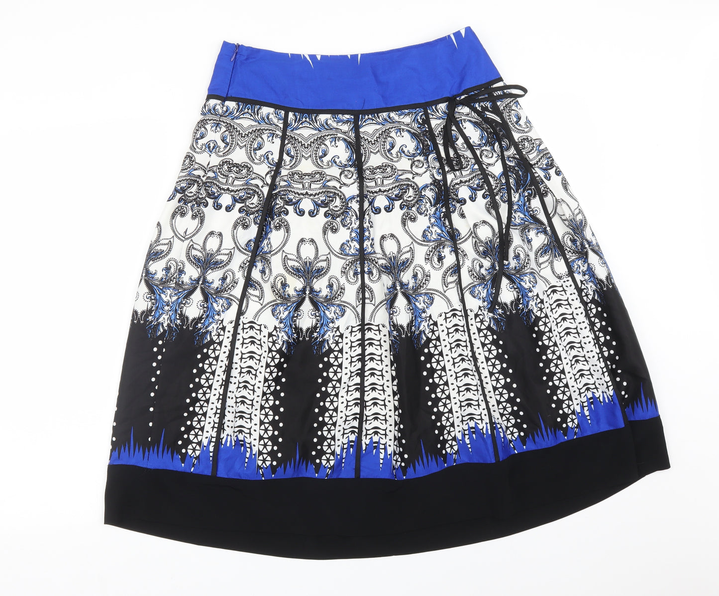 LUCY & CO  Womens Multicoloured Paisley Polyester A-Line Skirt Size 14