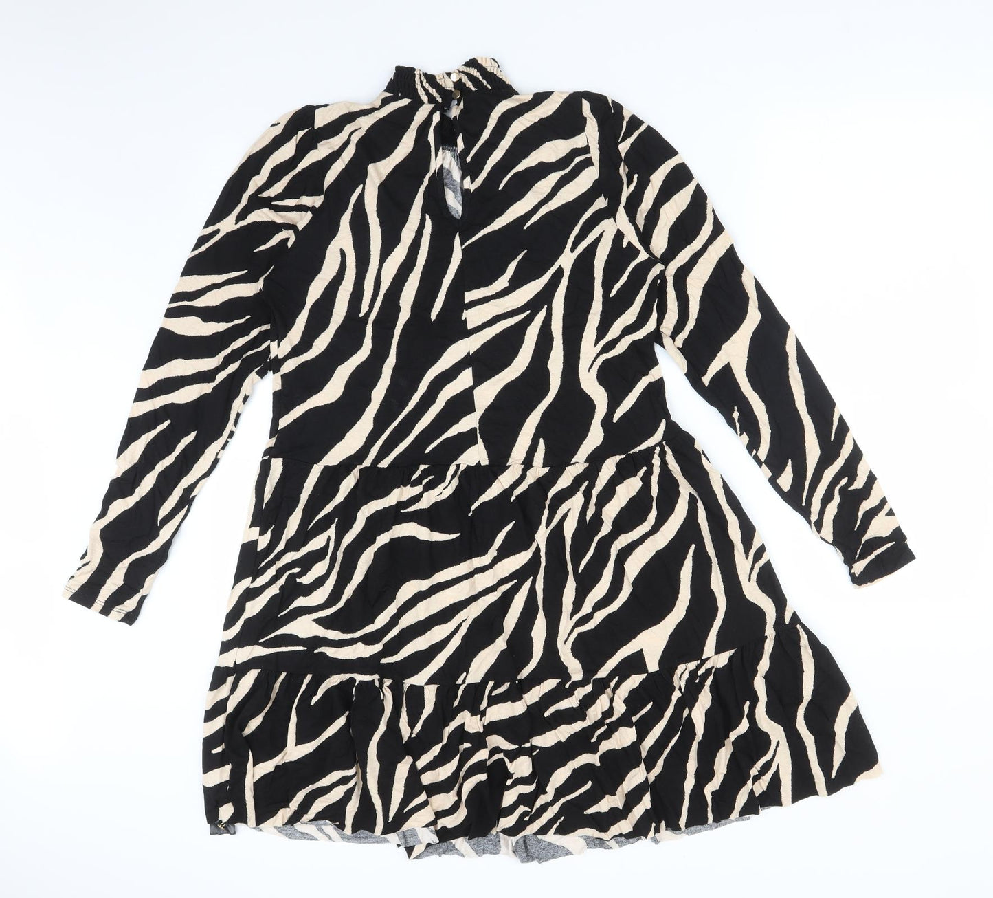 F&F Womens Multicoloured Animal Print Viscose A-Line  Size 12  High Neck
