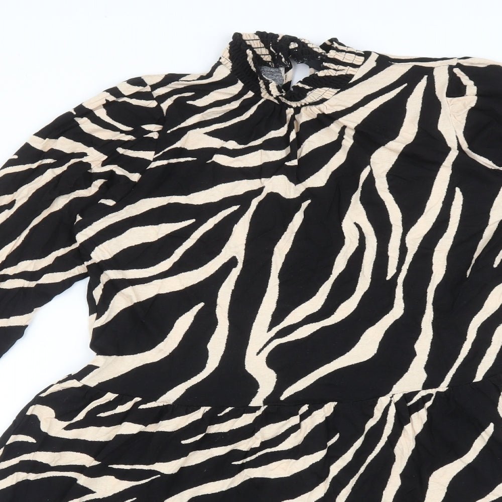 F&F Womens Multicoloured Animal Print Viscose A-Line  Size 12  High Neck