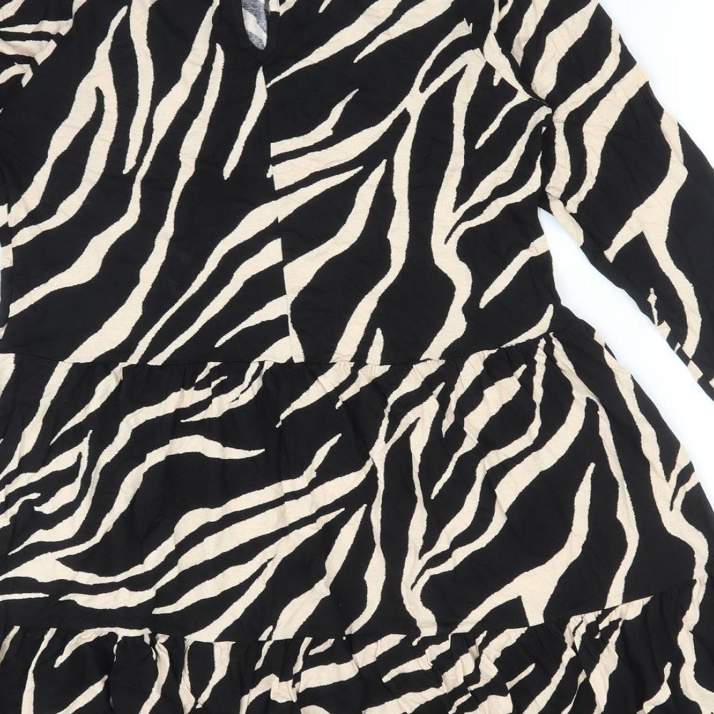 F&F Womens Multicoloured Animal Print Viscose A-Line  Size 12  High Neck