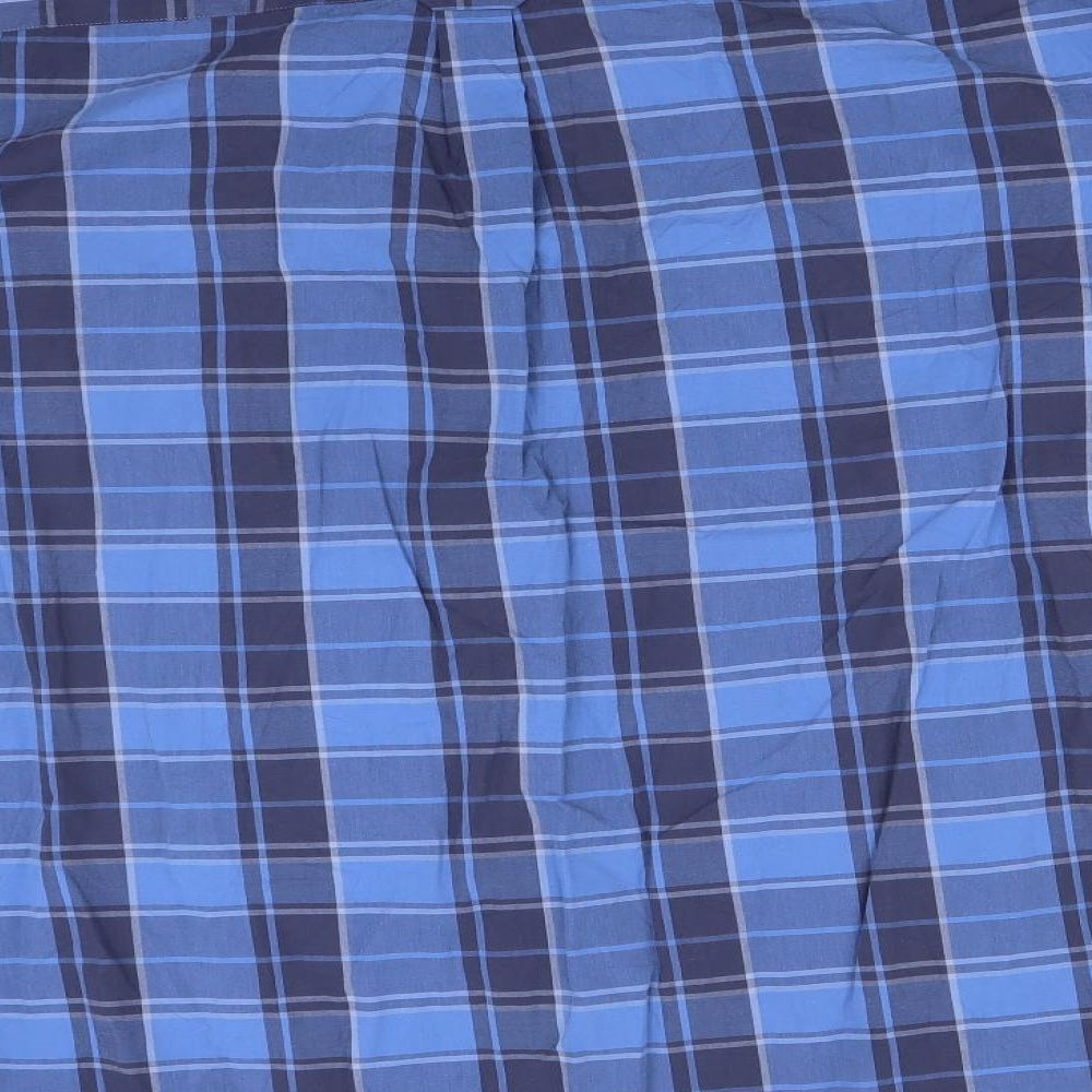 LYLE&SCOTT Mens Blue Plaid Cotton  Button-Up Size 2XL Collared
