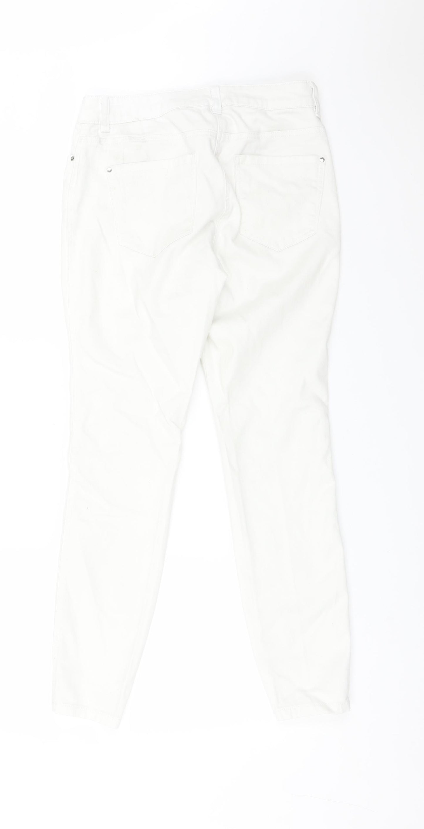 TU Womens White  Cotton Skinny Jeans Size 12 L27 in Regular