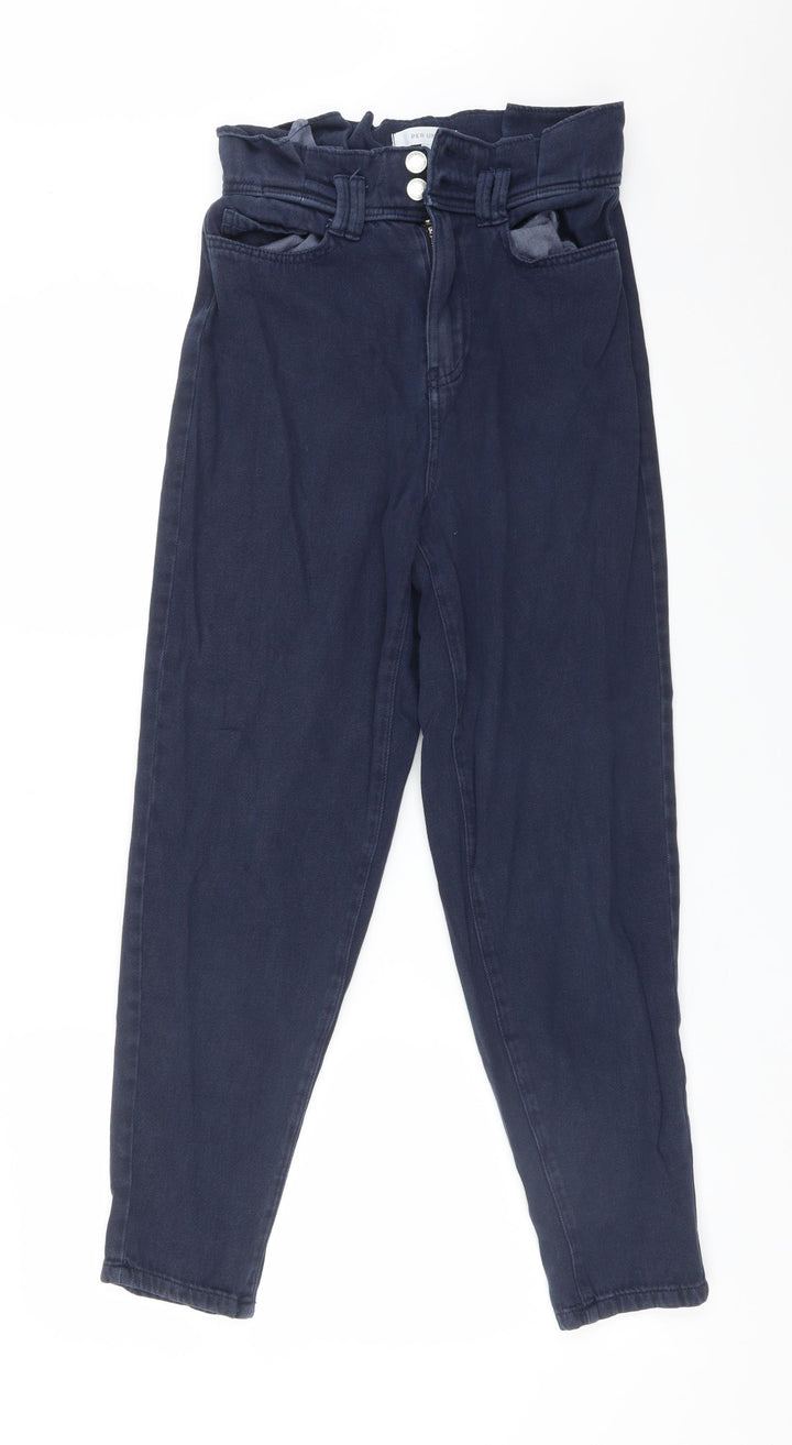 Per Una Womens Blue Cotton Straight Jeans Size 6 L28 in Regular