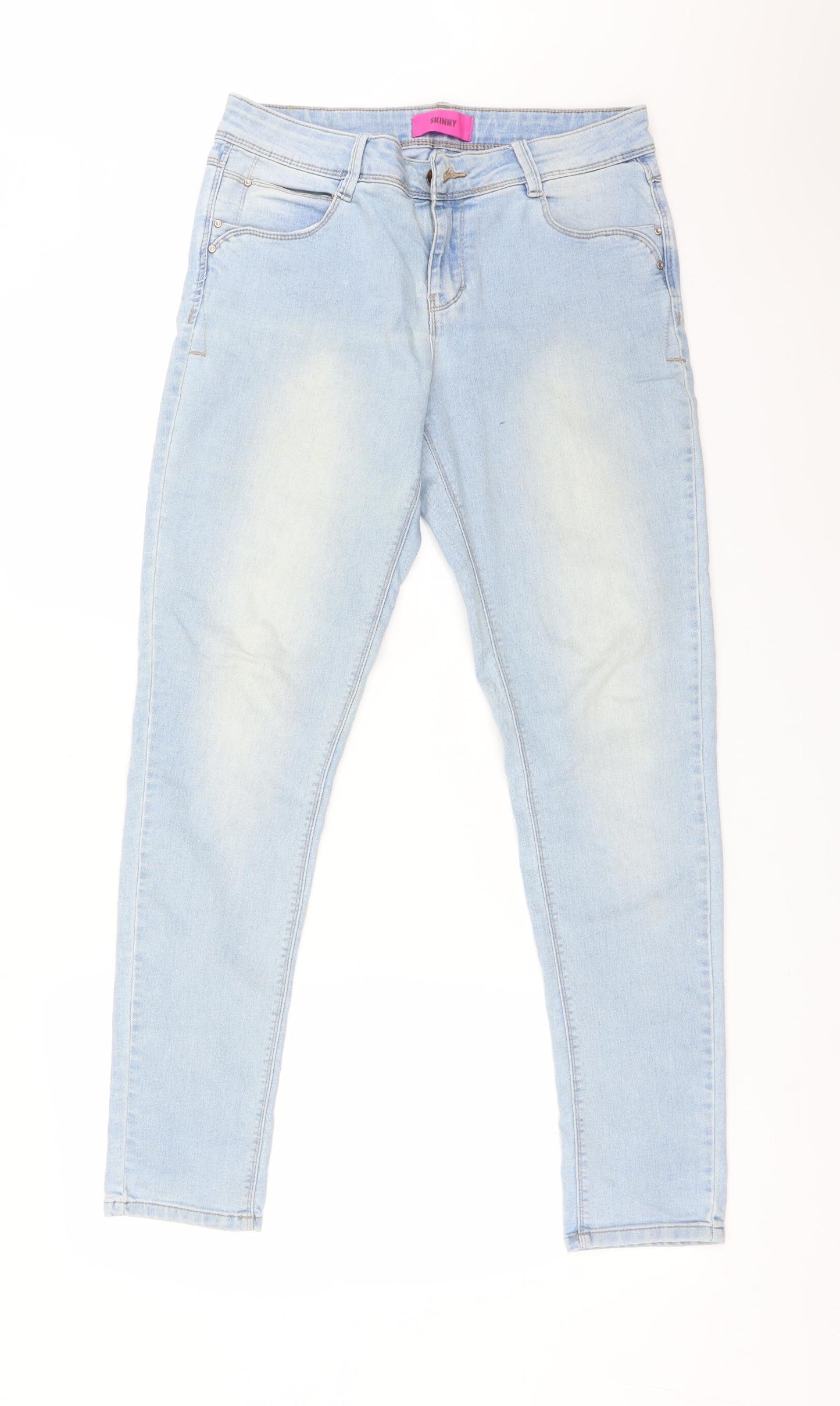 George Womens Blue  Cotton Skinny Jeans Size 12 L30 in Regular