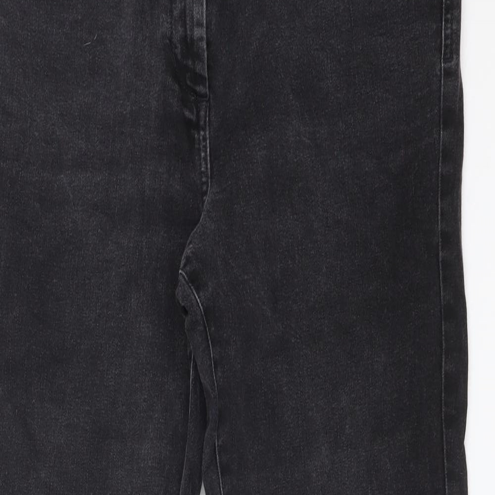 M&S Womens Black  Cotton Bootcut Jeans Size 16 L30 in Slim