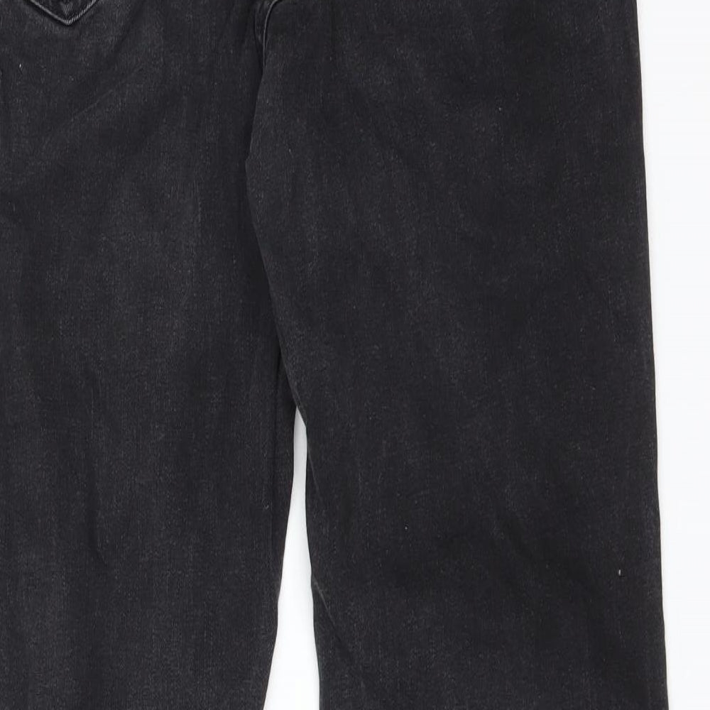 M&S Womens Black  Cotton Bootcut Jeans Size 16 L30 in Slim