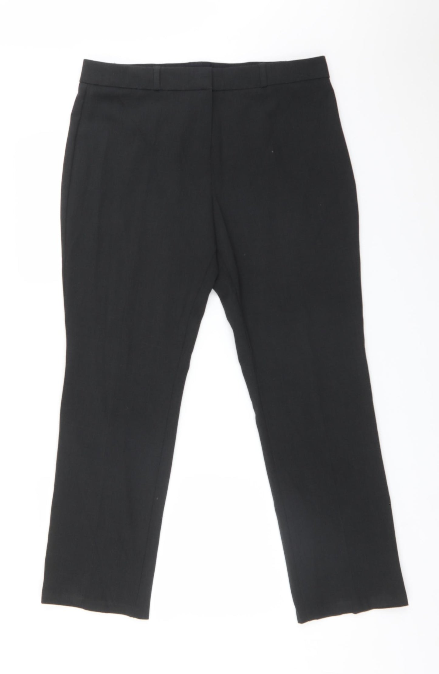 M&S Womens Grey  Polyester Dress Pants Trousers Size 14 L29 in Regular