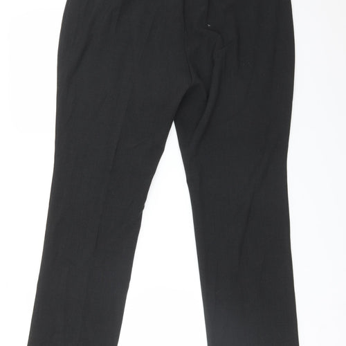 M&S Womens Grey  Polyester Dress Pants Trousers Size 14 L29 in Regular