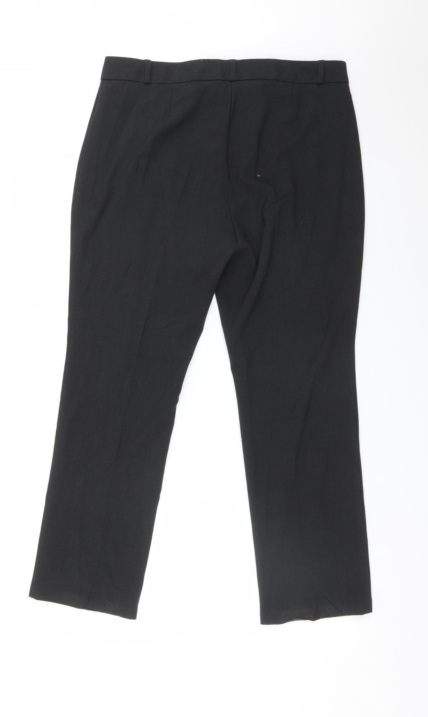 M&S Womens Grey  Polyester Dress Pants Trousers Size 14 L29 in Regular