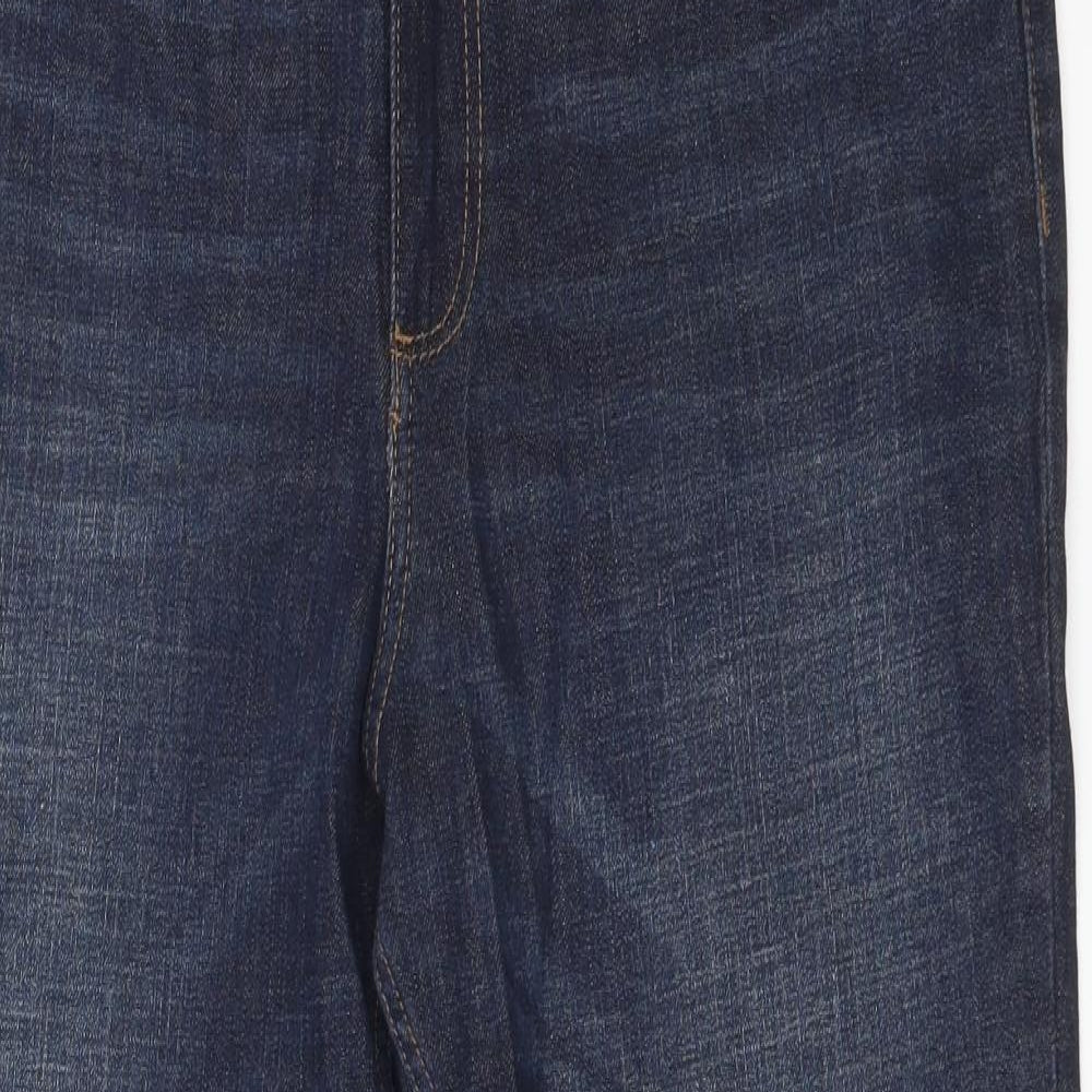 M&S Womens Blue  Cotton Flared Jeans Size 14 L24 in Regular