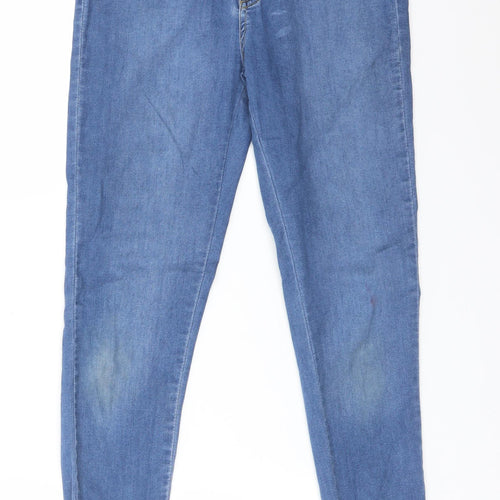 Boohoo Womens Blue  Cotton Skinny Jeans Size 8 L28 in Regular