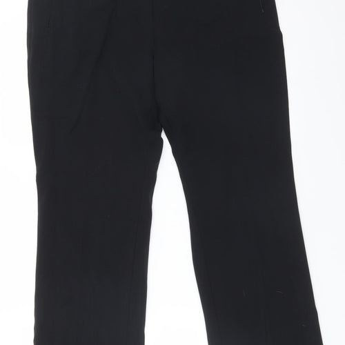 M&S Womens Black  Viscose Trousers  Size 14 L27 in Regular