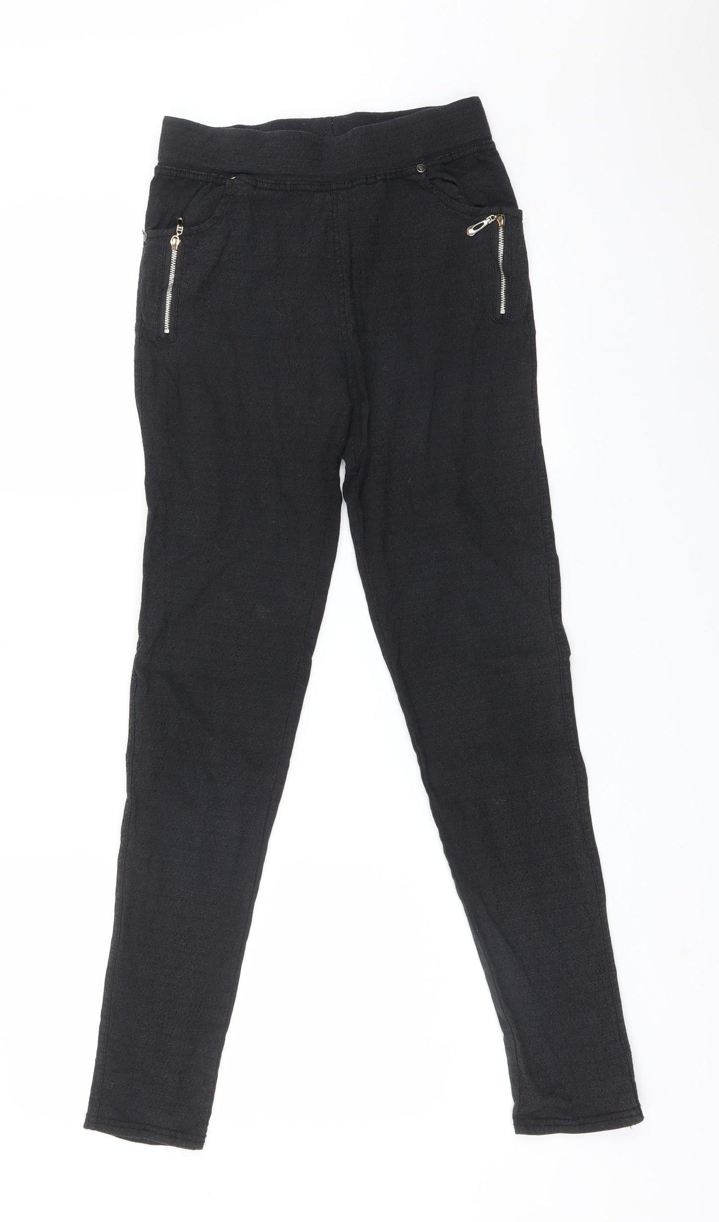 Preworn Womens Black  Cotton Jegging Trousers Size XL L28 in Regular