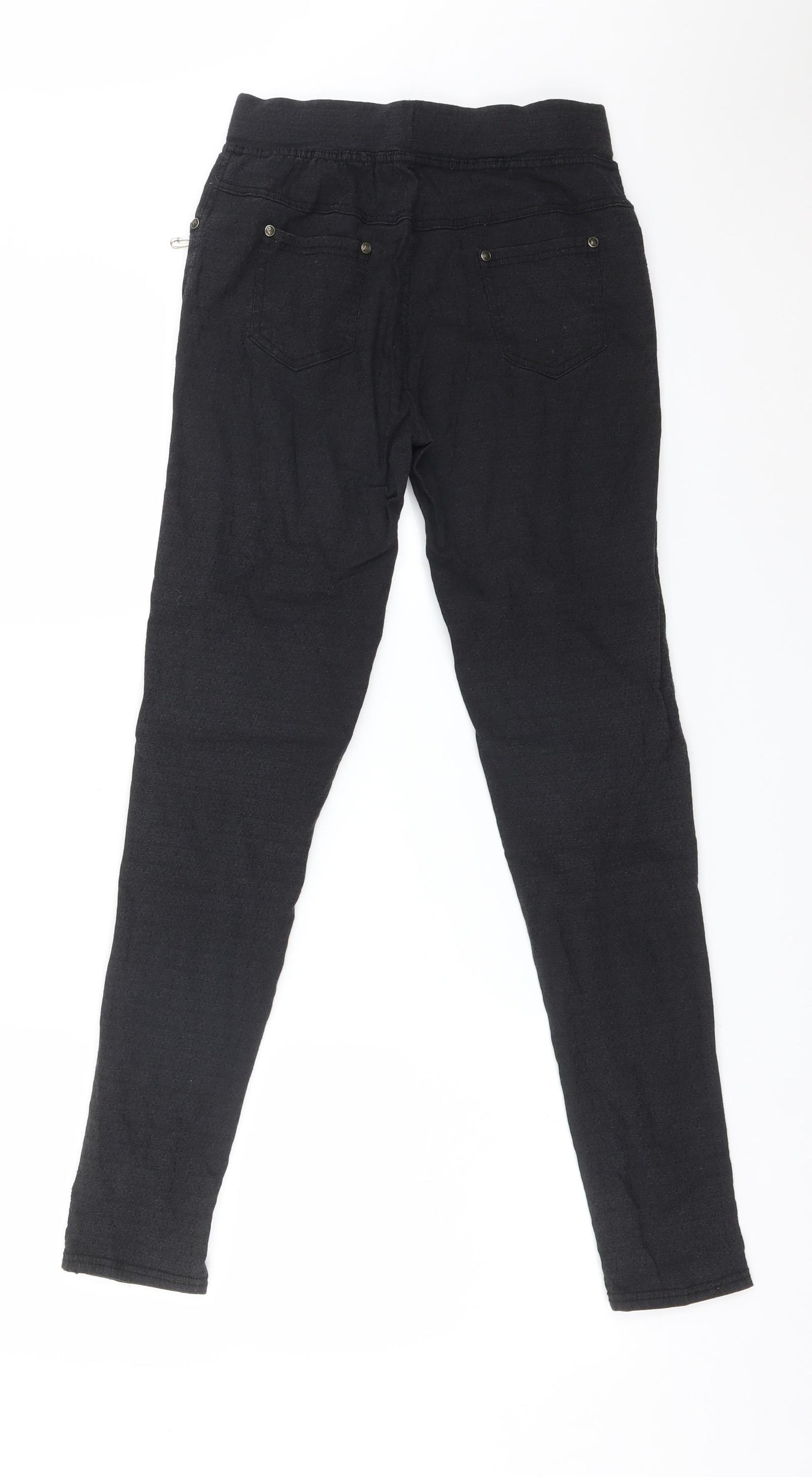 Preworn Womens Black  Cotton Jegging Trousers Size XL L28 in Regular