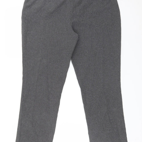 South Womens Grey Geometric Polyester Trousers  Size 14 L28 in Regular