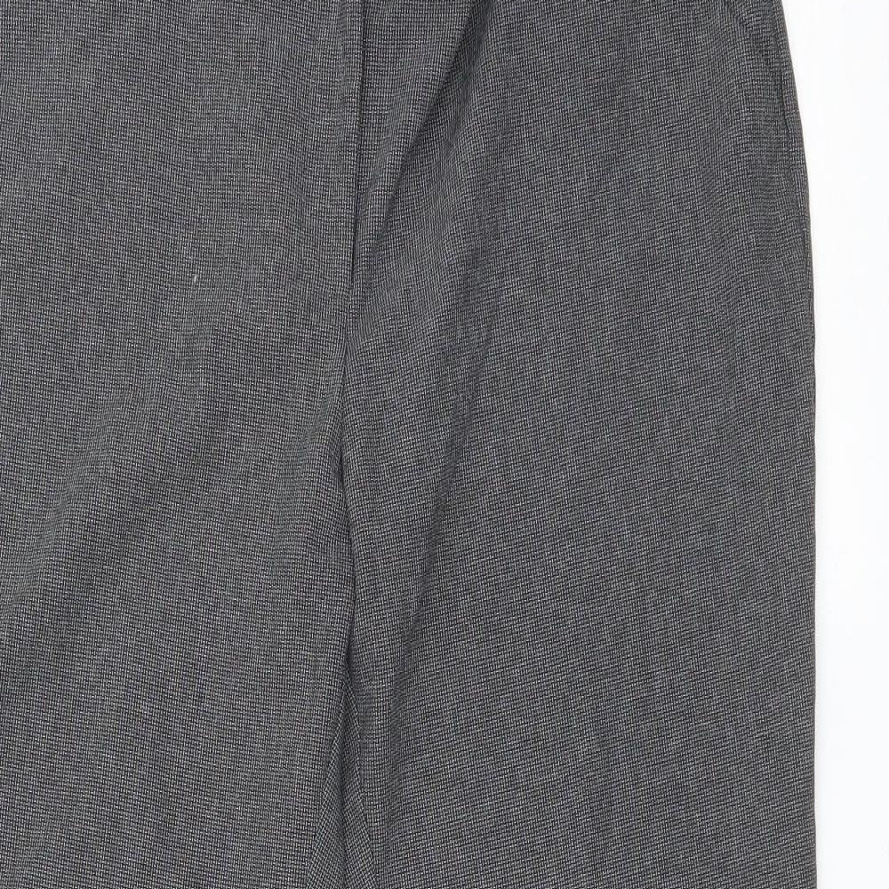 South Womens Grey Geometric Polyester Trousers  Size 14 L28 in Regular