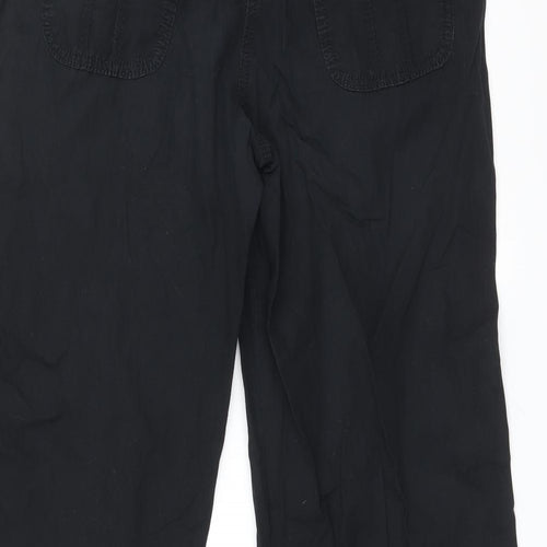 M&S Womens Black  Cotton Carpenter Trousers Size 12 L27 in Regular