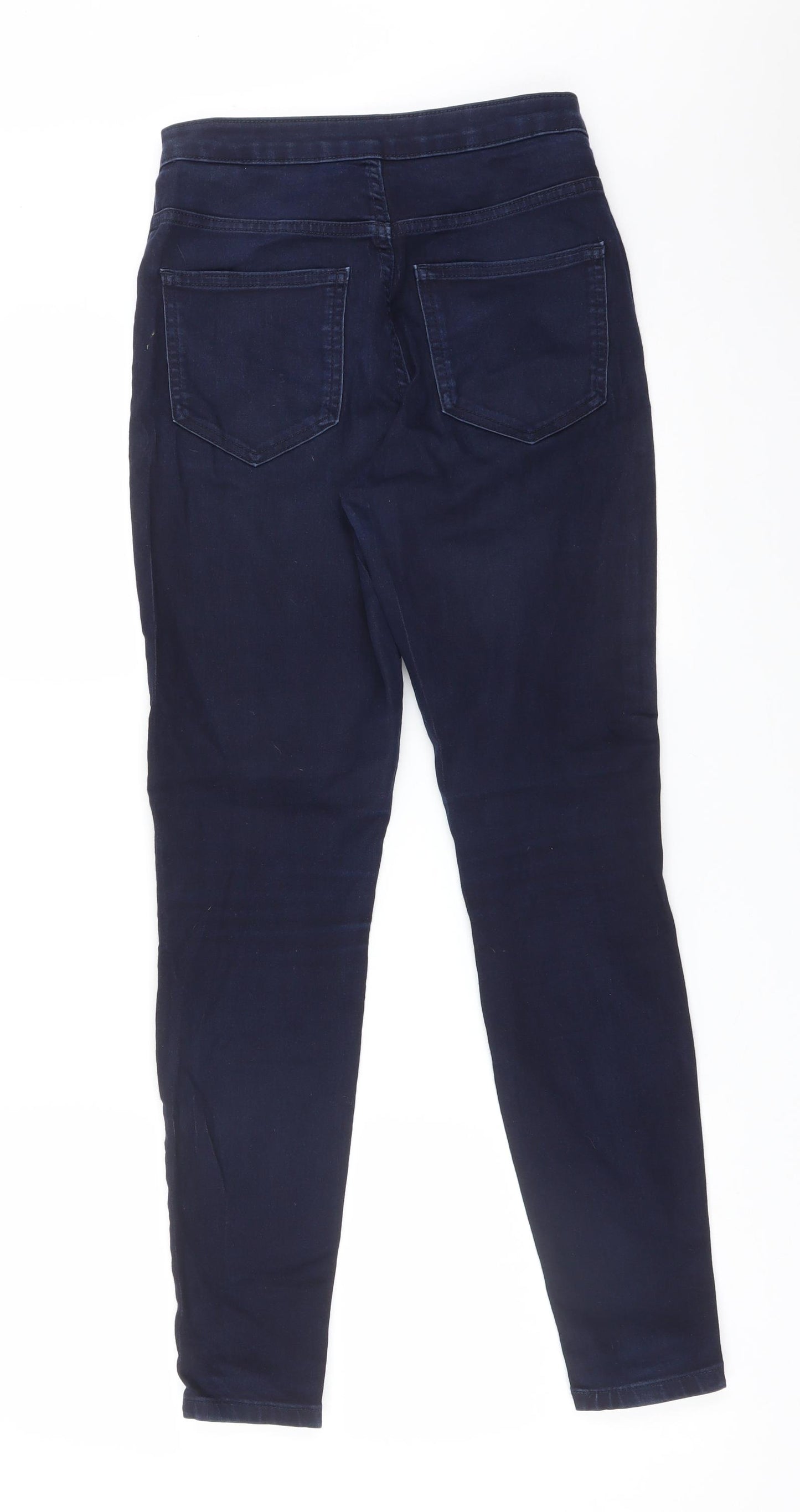 M&S Womens Blue  Cotton Skinny Jeans Size 10 L29 in Regular