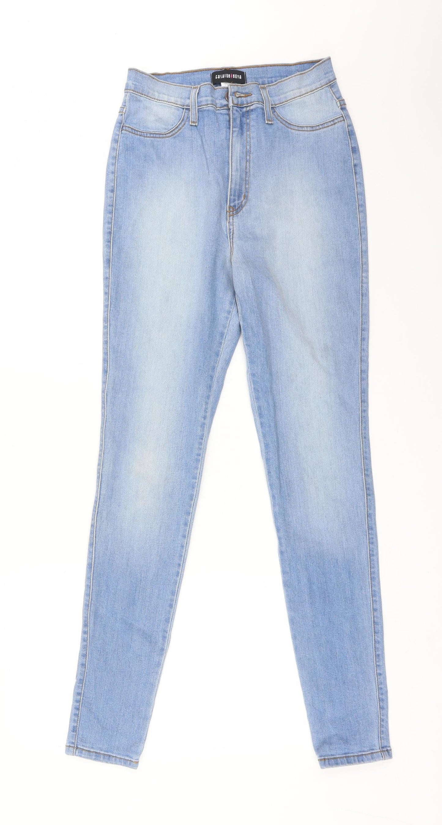 FASHION NOVE Womens Blue  Cotton Skinny Jeans Size 29 L30 in Regular