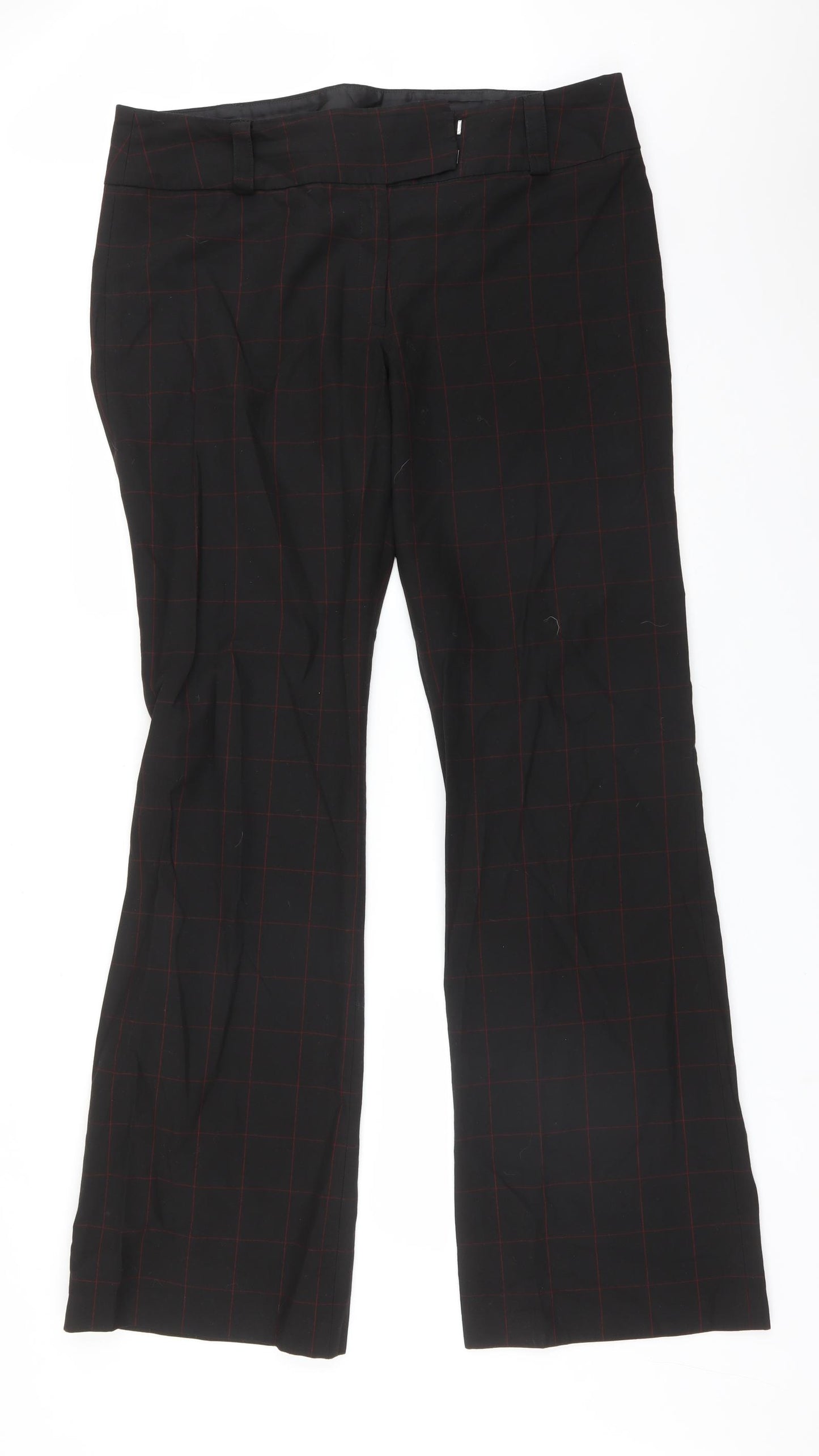 Dorothy Perkins Womens Multicoloured Check Polyester Dress Pants Trousers Size 18 L35 in Regular