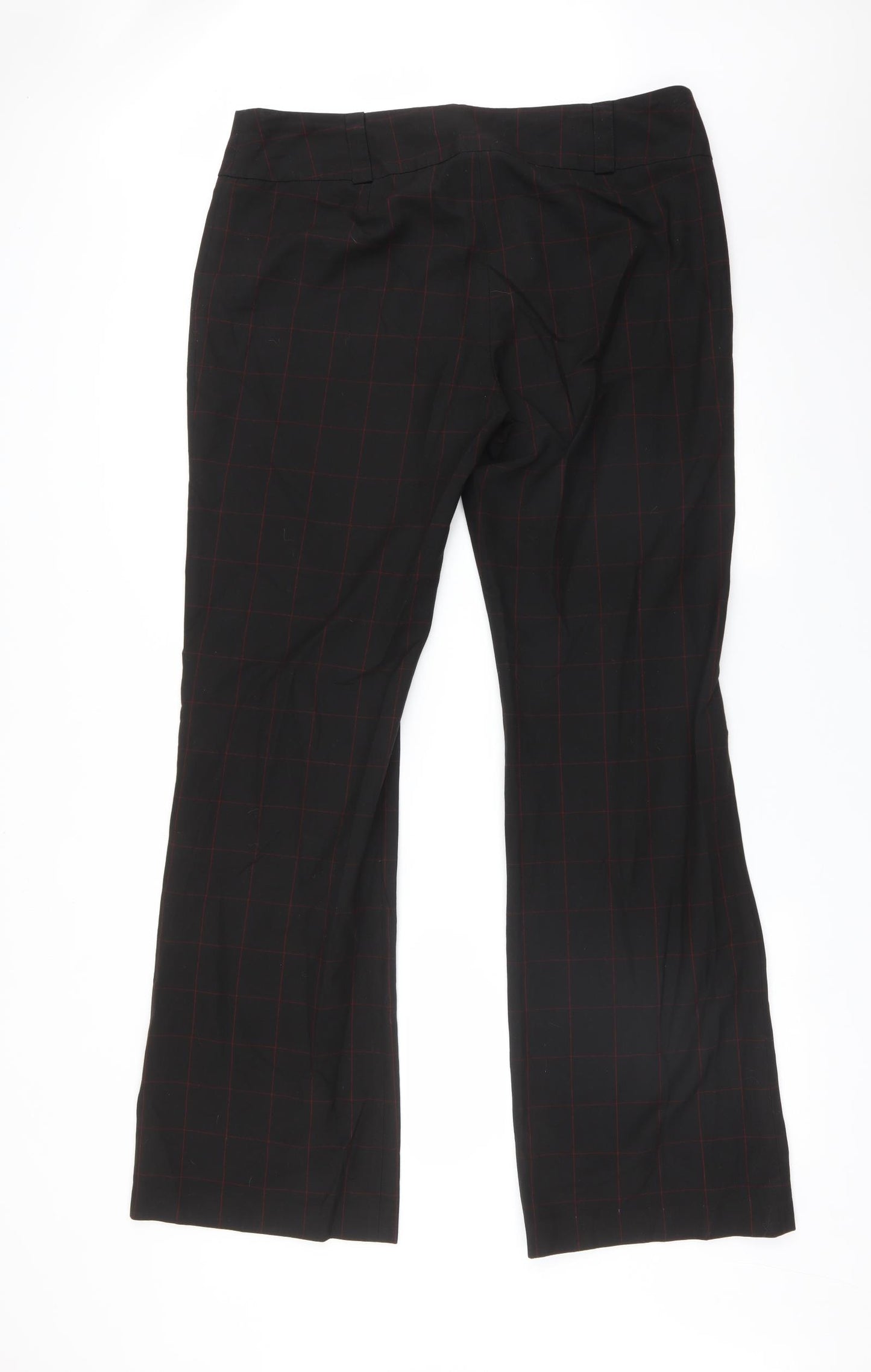Dorothy Perkins Womens Multicoloured Check Polyester Dress Pants Trousers Size 18 L35 in Regular