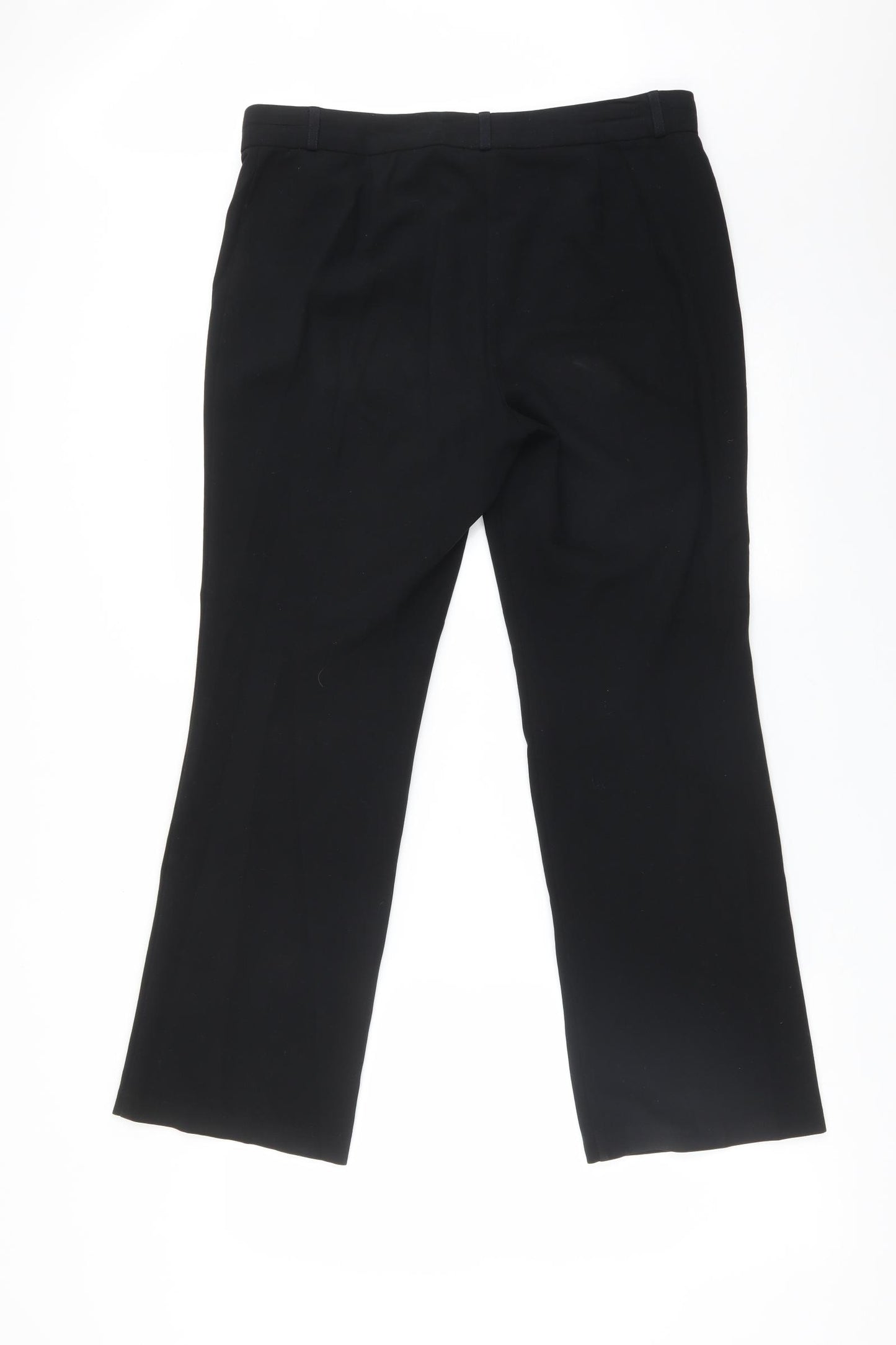 M&S Womens Black  Polyester Trousers  Size 12 L28 in Regular