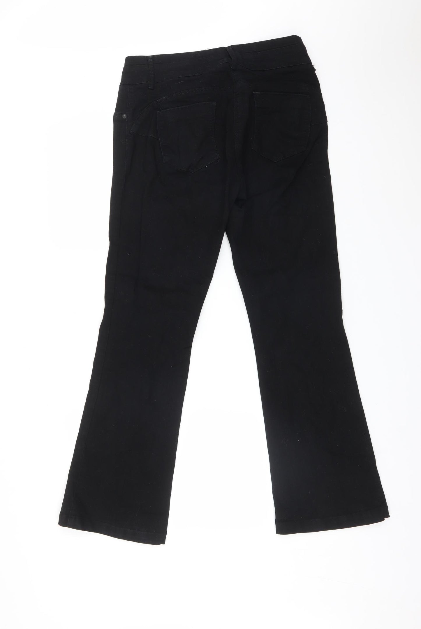 NEXT Womens Black  Cotton Bootcut Jeans Size 14 L30 in Regular