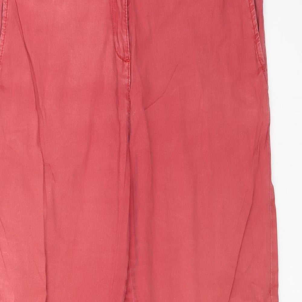 M&S Womens Red  Cotton Chino Trousers Size 16 L30 in Regular