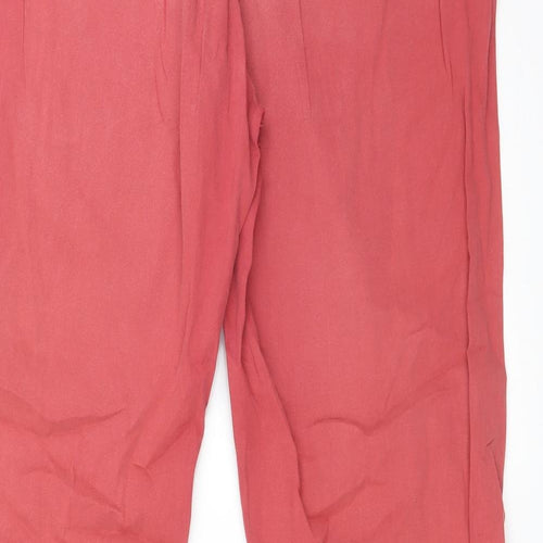 M&S Womens Red  Cotton Chino Trousers Size 16 L30 in Regular