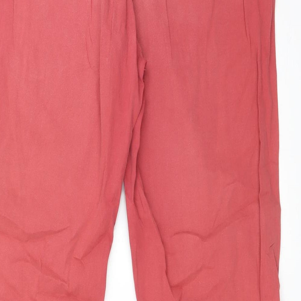 M&S Womens Red  Cotton Chino Trousers Size 16 L30 in Regular