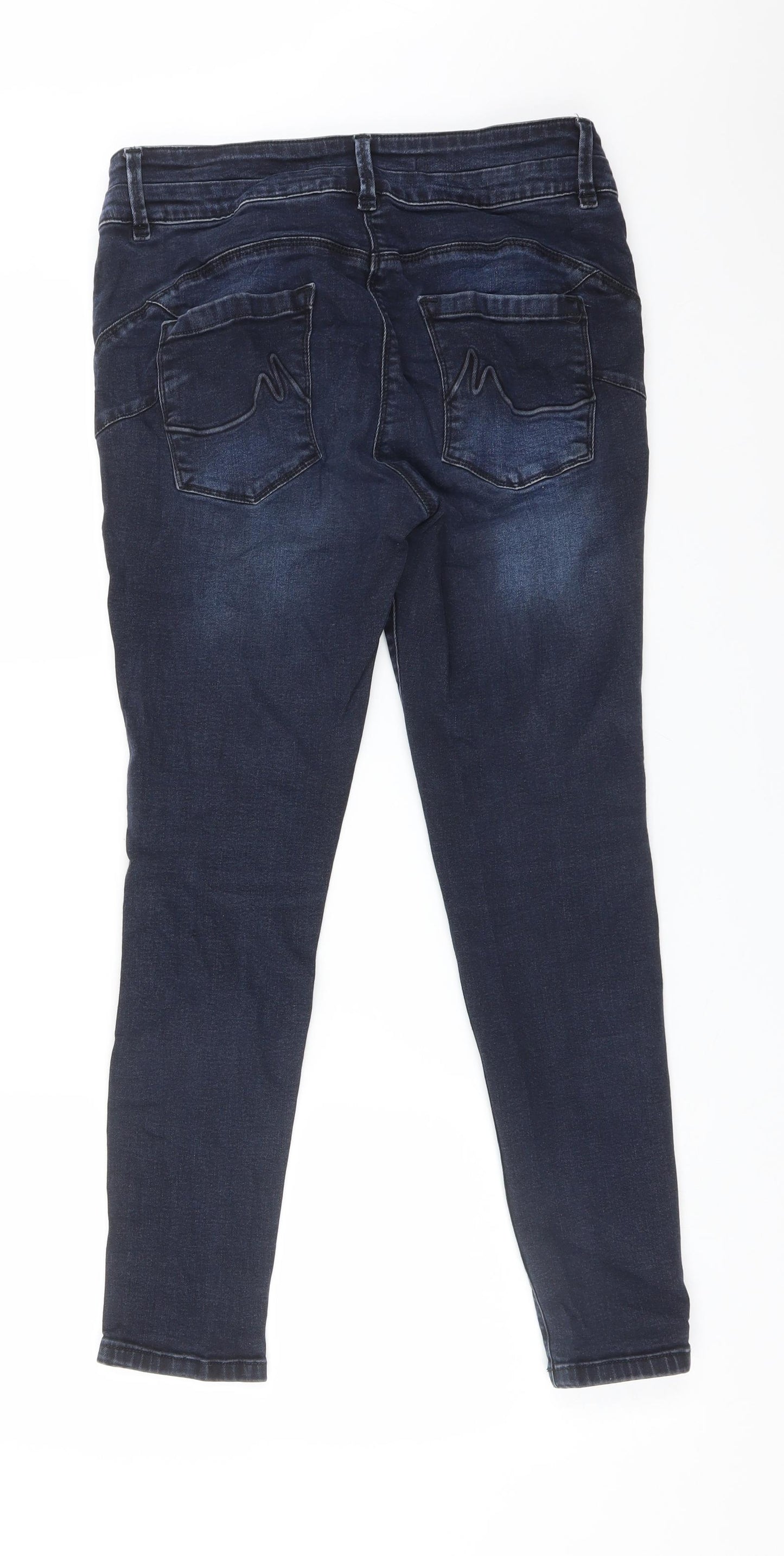 NEXT Womens Blue  Cotton Skinny Jeans Size 16 L27 in Regular