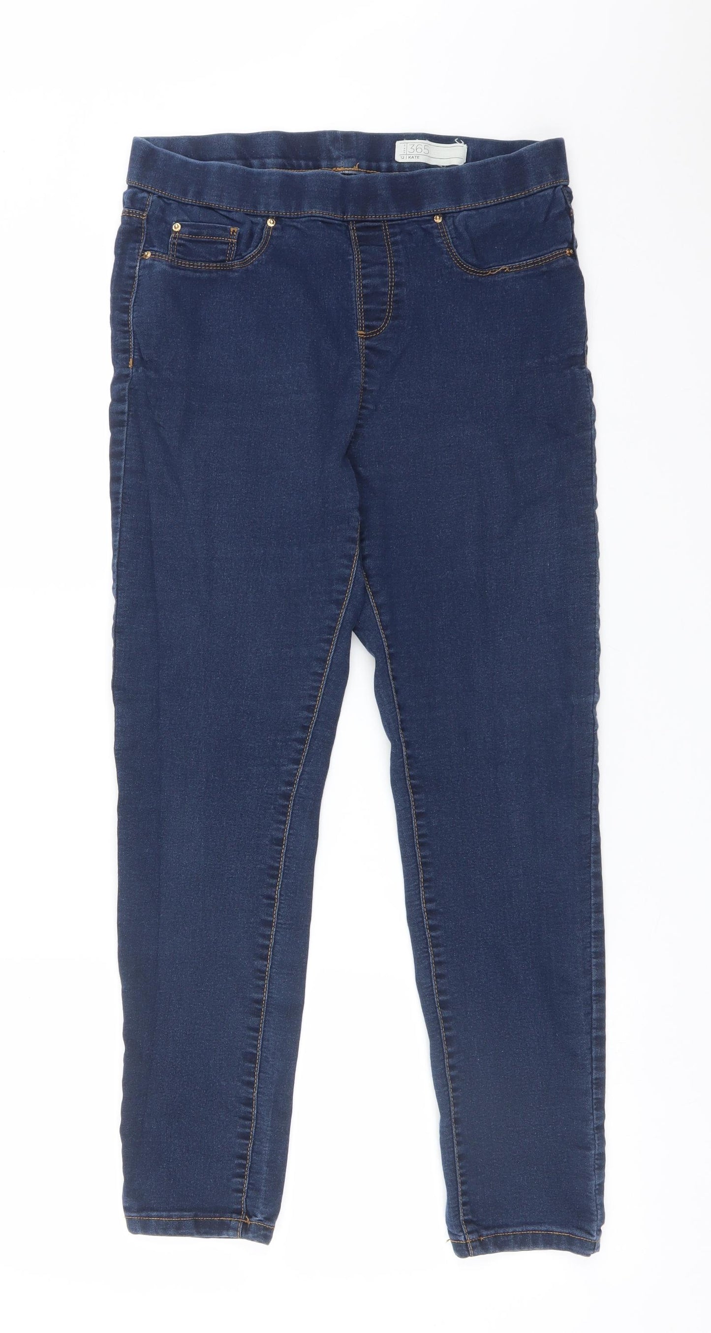365 DENIM Womens Blue  Cotton Skinny Jeans Size 12 L27 in Regular