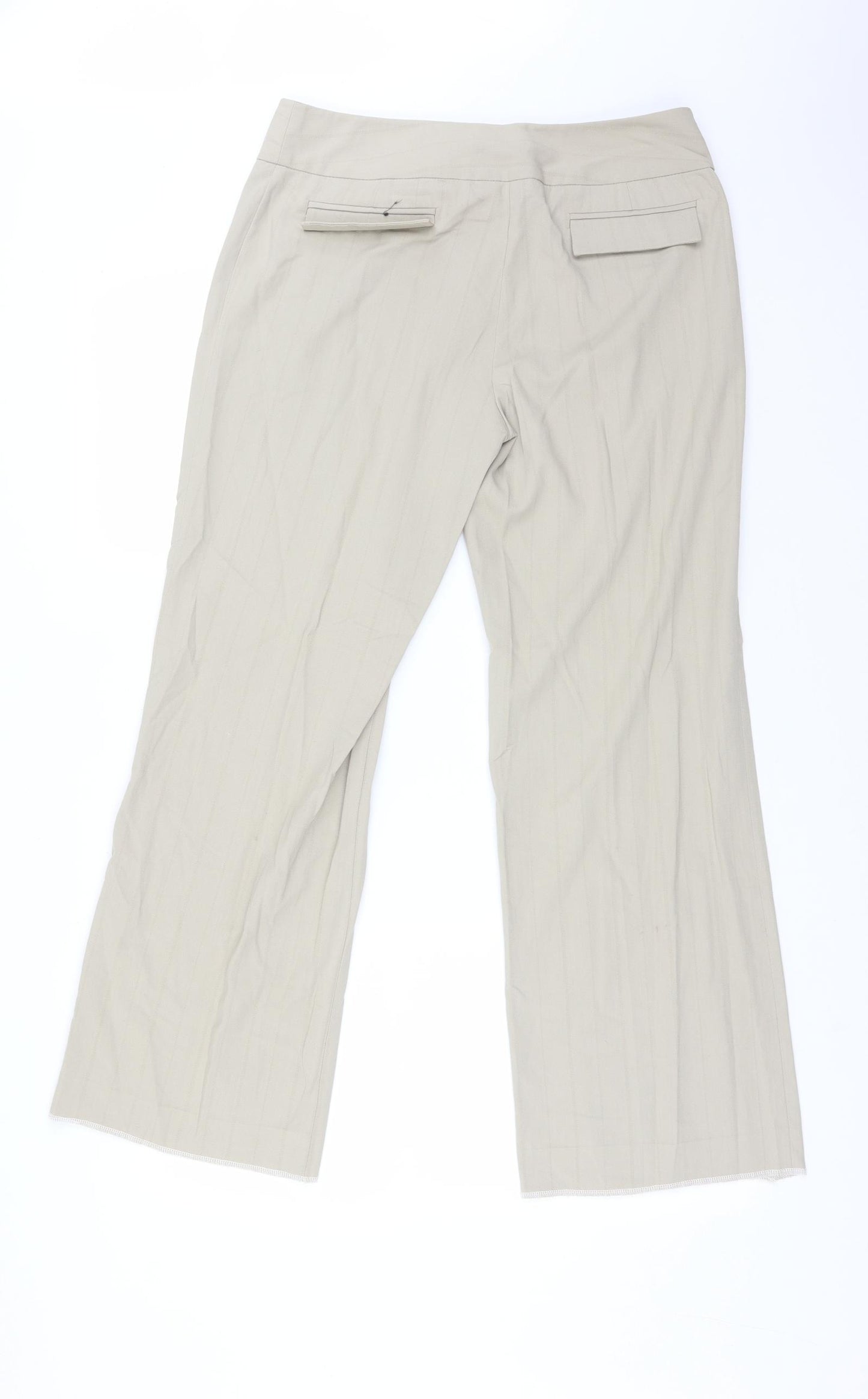 NEXT Womens Beige  Polyester Trousers  Size 12 L28 in Regular