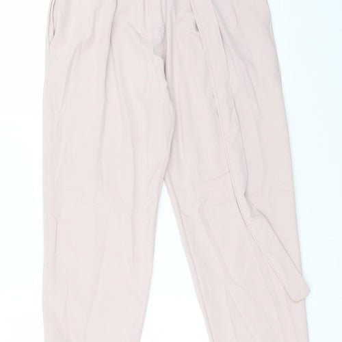Boohoo Womens Pink  Polyester Carrot Trousers Size S L27 in Regular