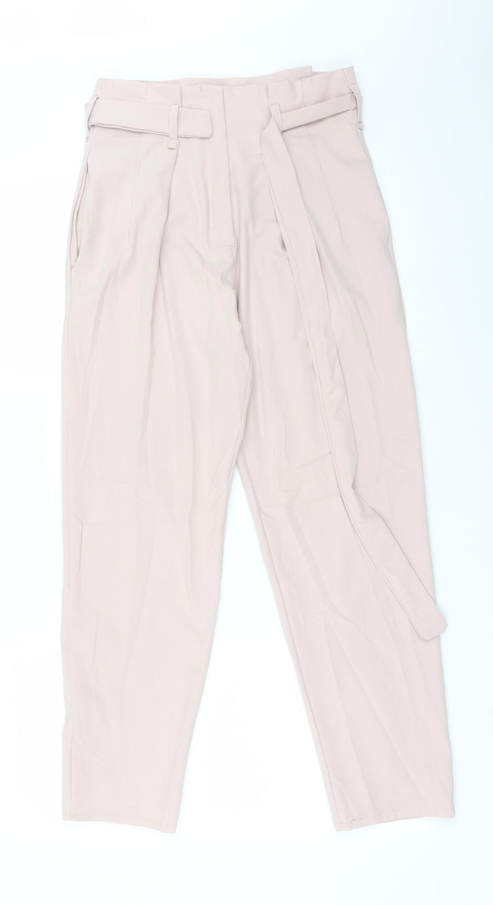 Boohoo Womens Pink Polyester Carrot Trousers Size S L27 in Regular