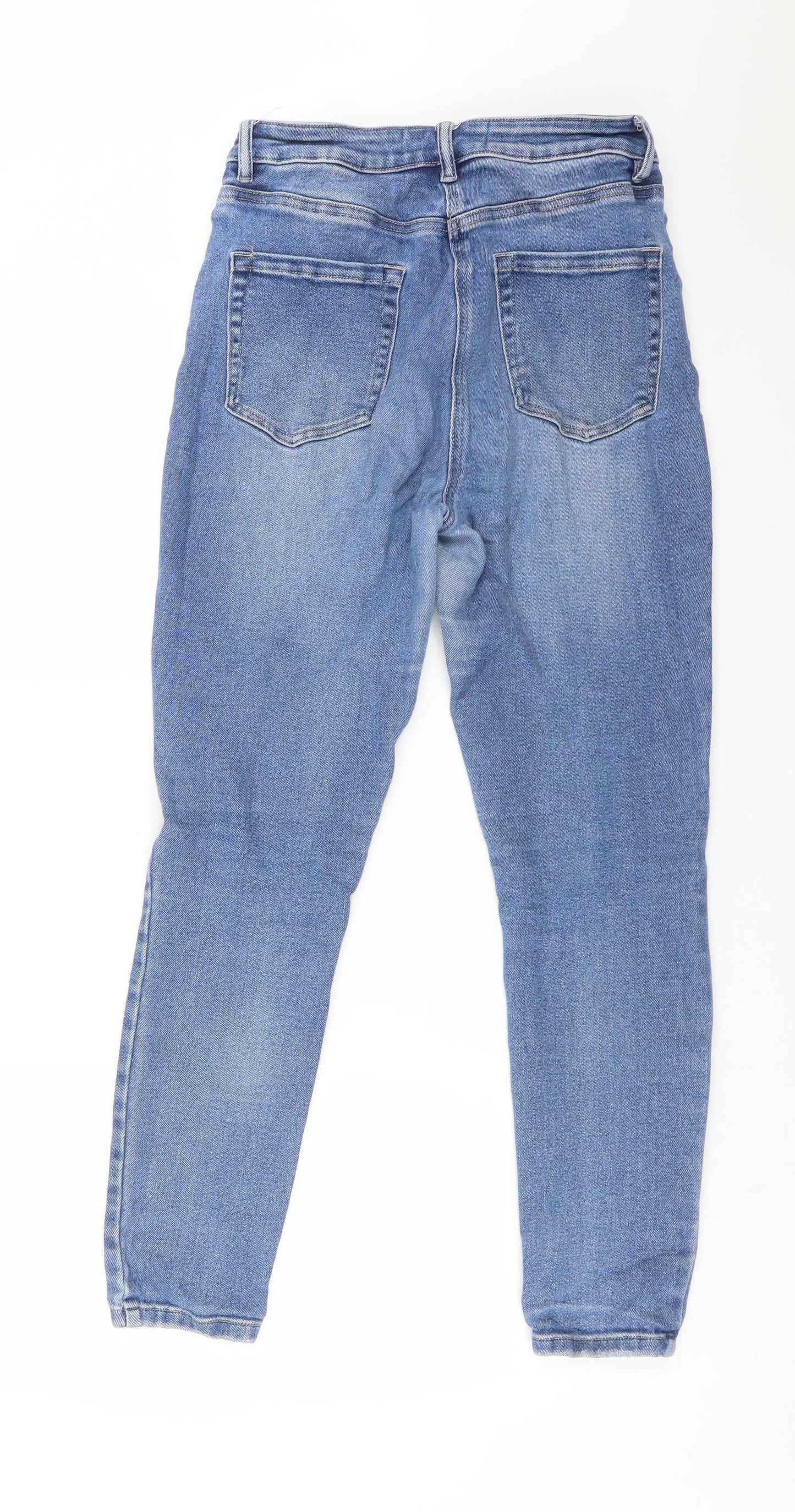 NEXT Womens Blue  Cotton Skinny Jeans Size 12 L28 in Regular