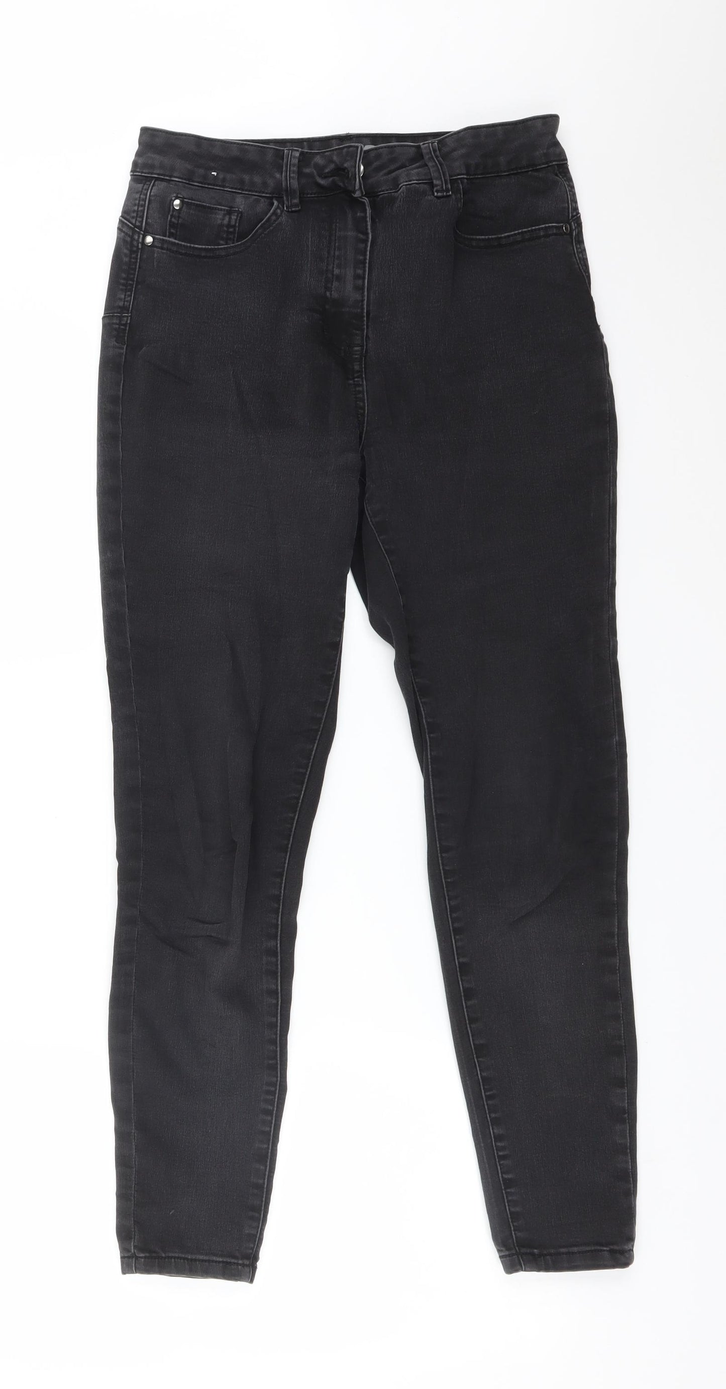 Nutmeg Womens Black  Cotton Skinny Jeans Size 12 L28 in Regular