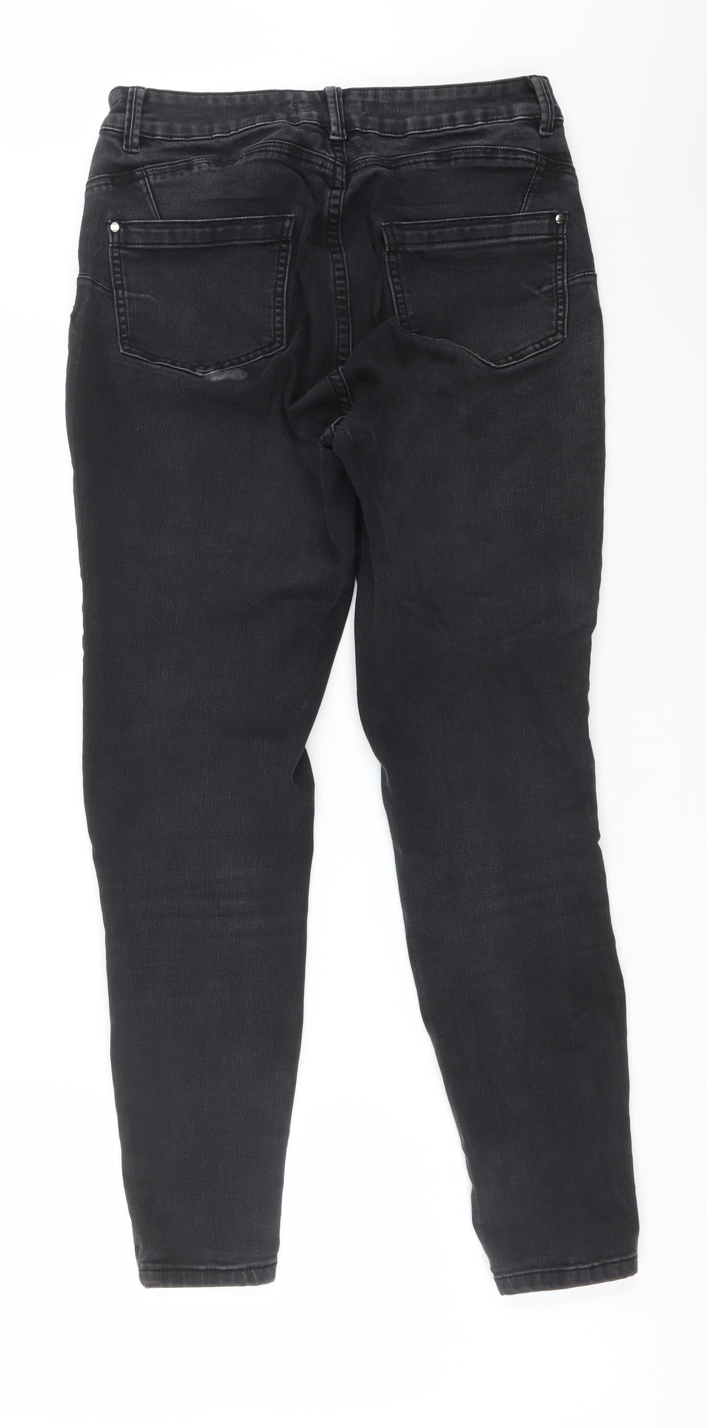 Nutmeg Womens Black  Cotton Skinny Jeans Size 12 L28 in Regular