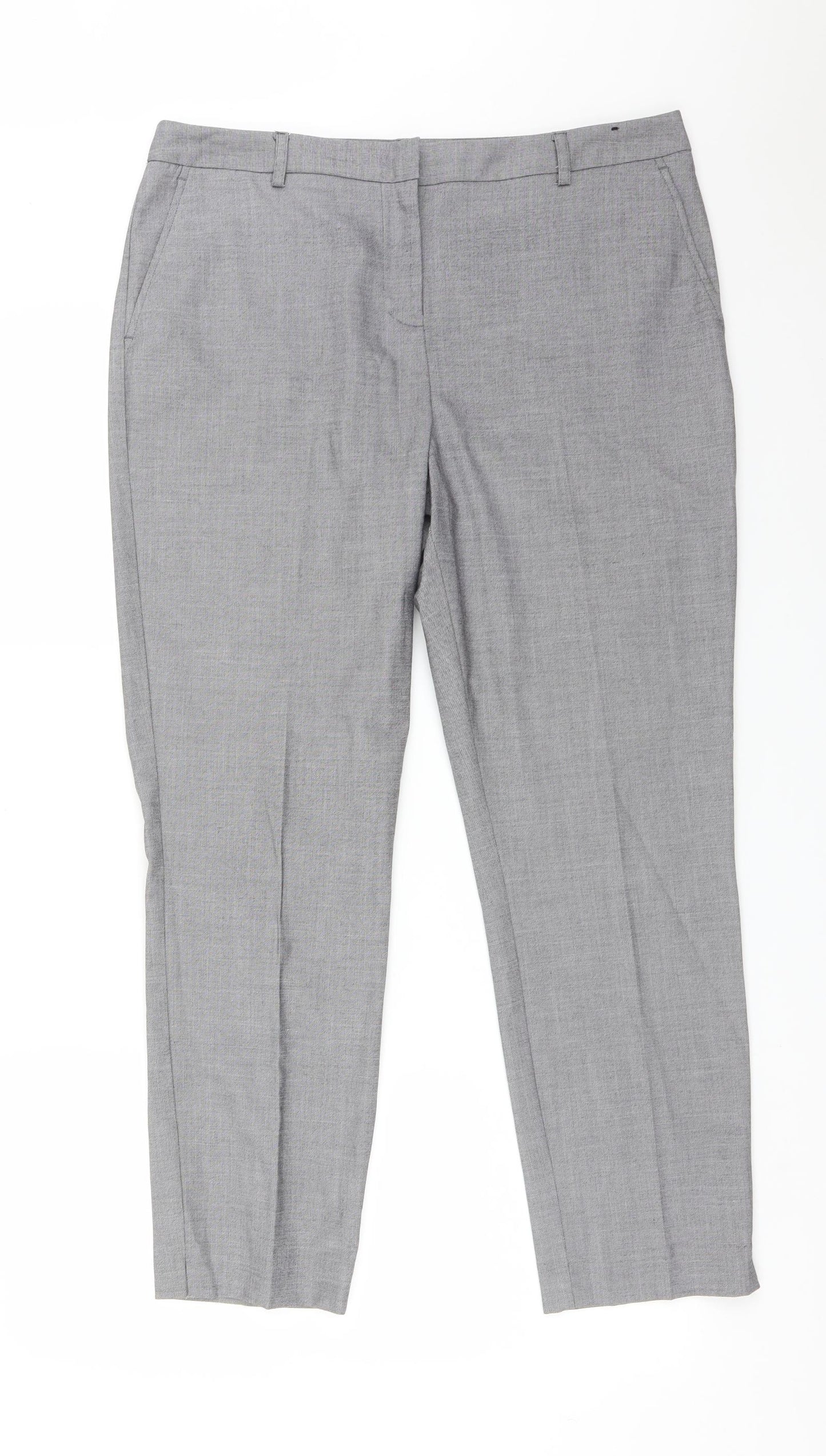 Papaya Womens Grey  Polyester Trousers  Size 14 L27 in Regular
